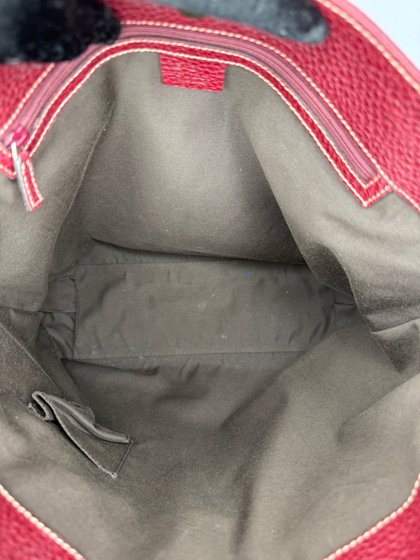 Gucci Burgundy Leather Weekend Tote Bag