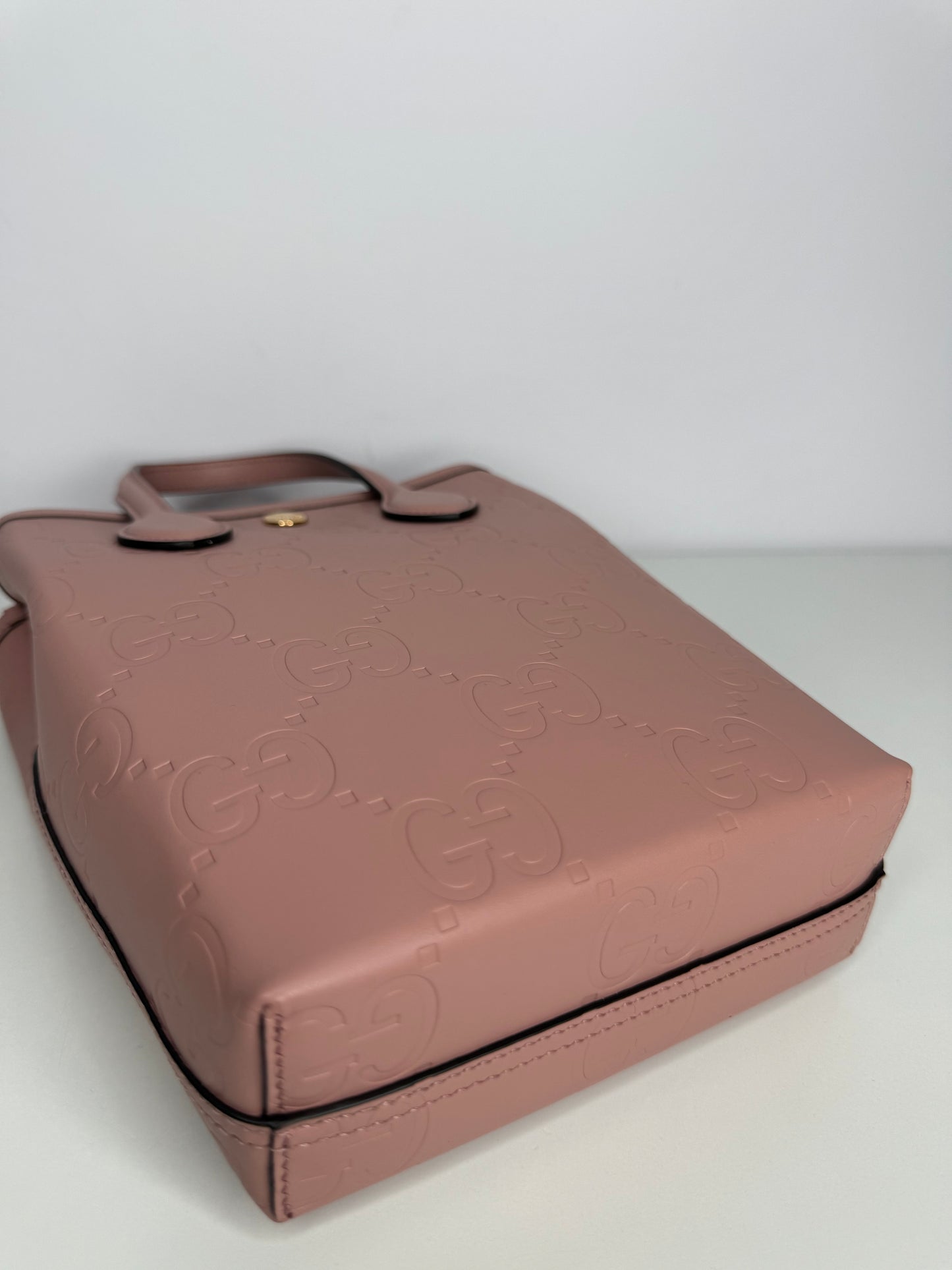 Gucci Pink Monogram Leather Retro Mini Tote Bag