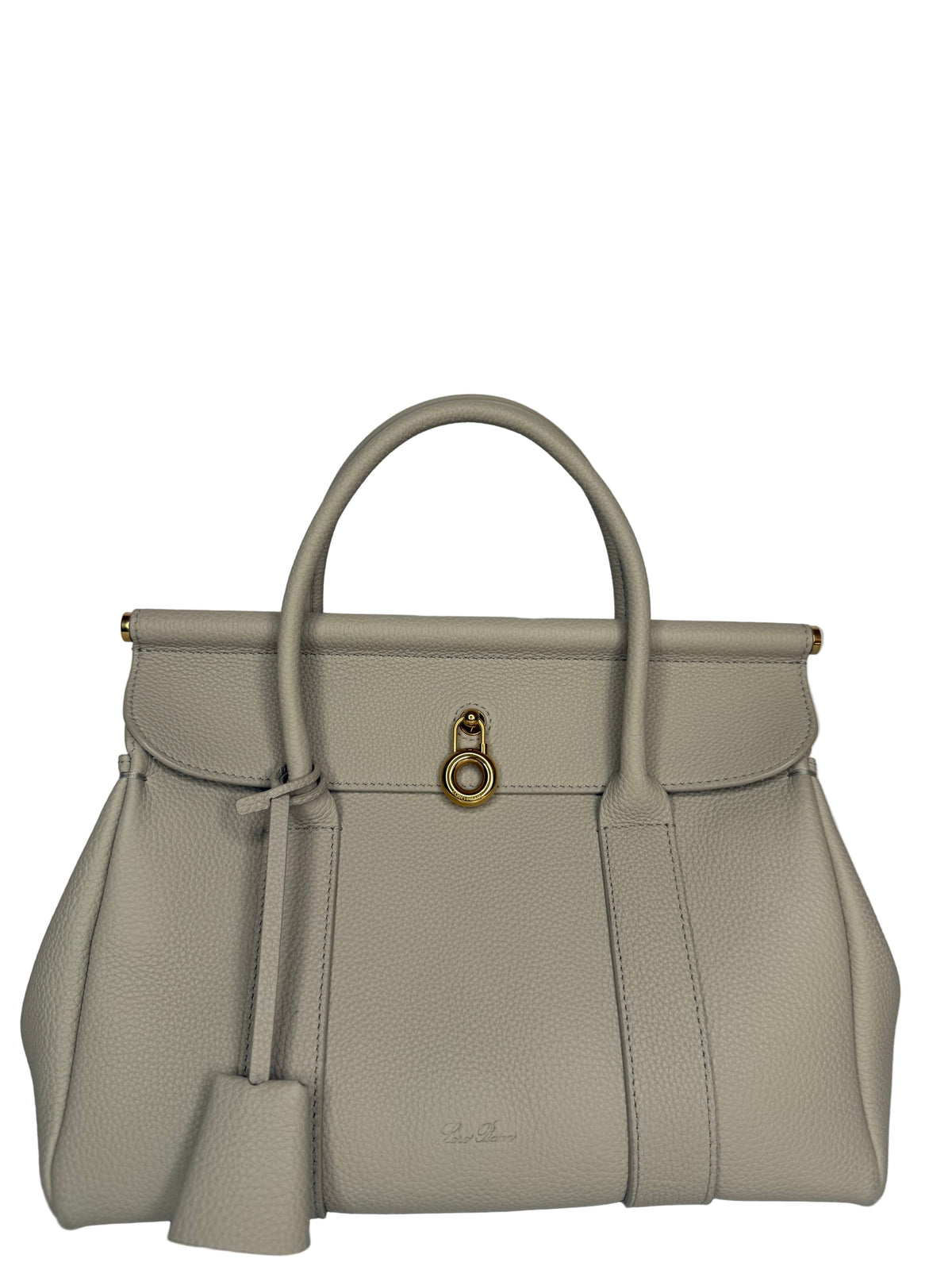 Loro Piana Loom bag L25 Grained Calfskin Light Travertine/Sun Gold