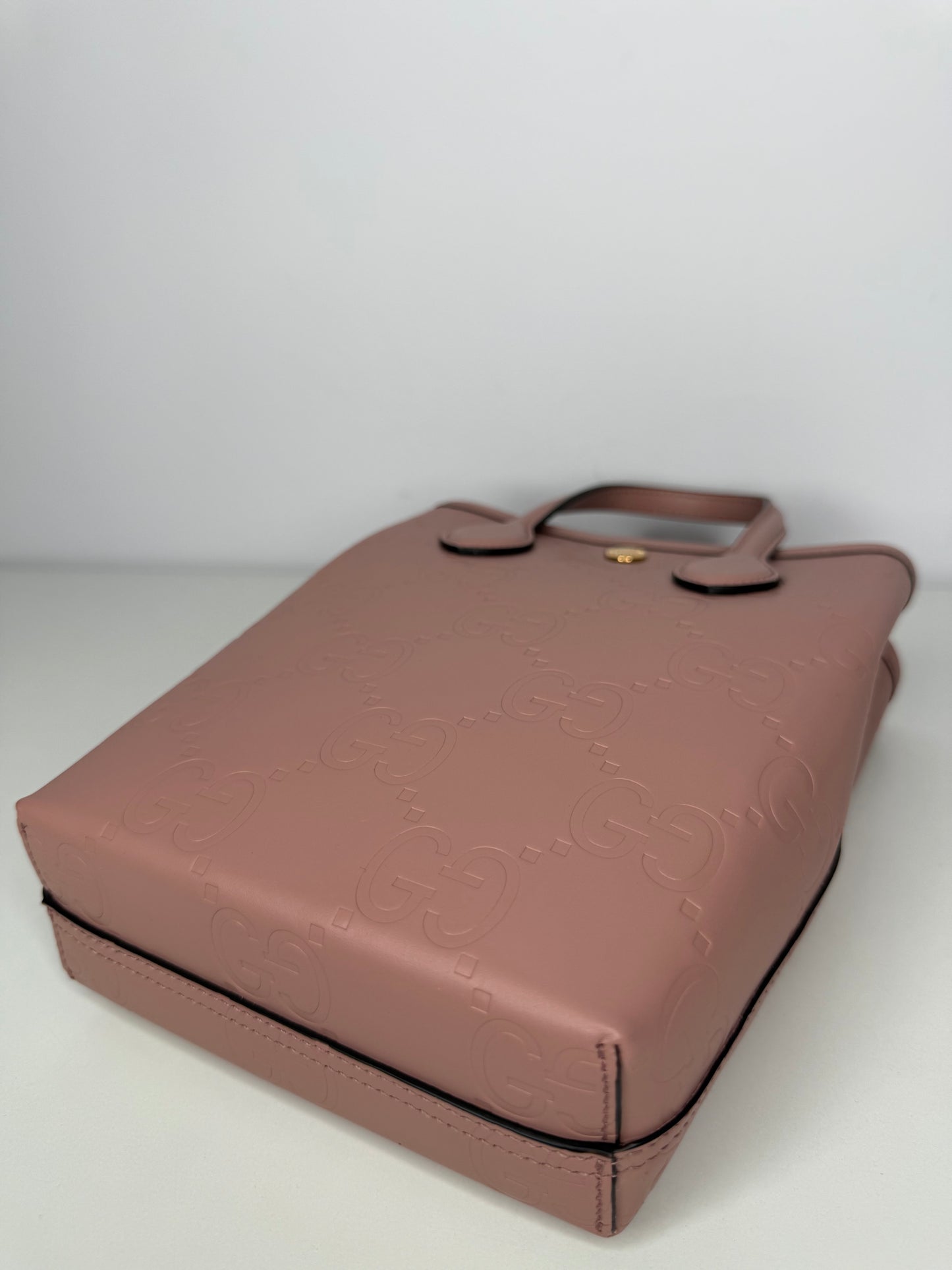 Gucci Pink Monogram Leather Retro Mini Tote Bag