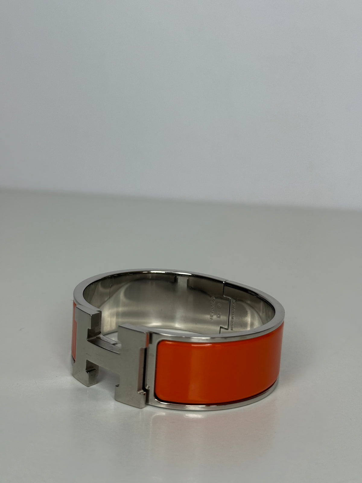 Hermès Orange Clic Clac H Wide Bracelet