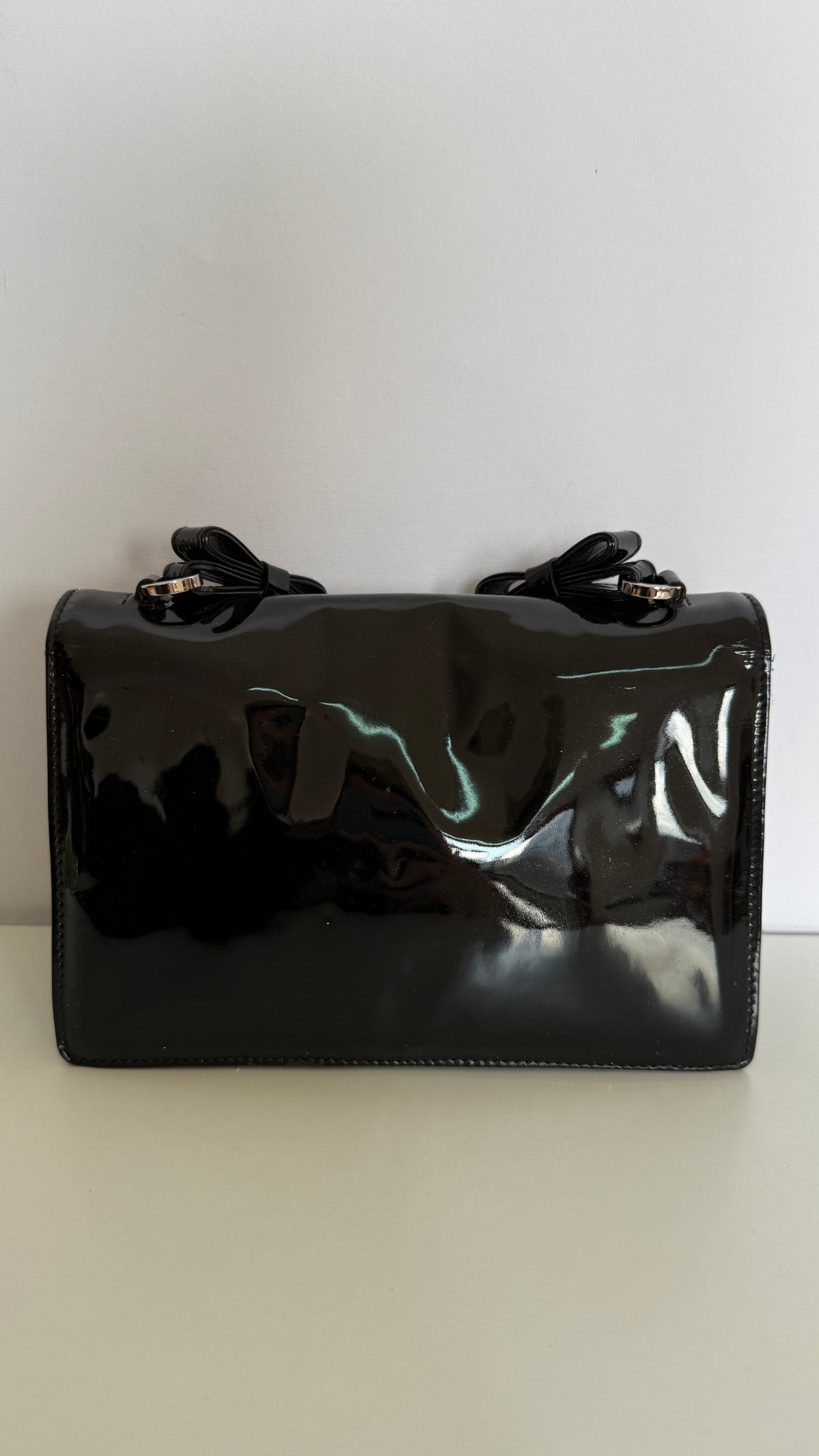 Salvatore Ferragamo Gancini Lock Black Patent Leather