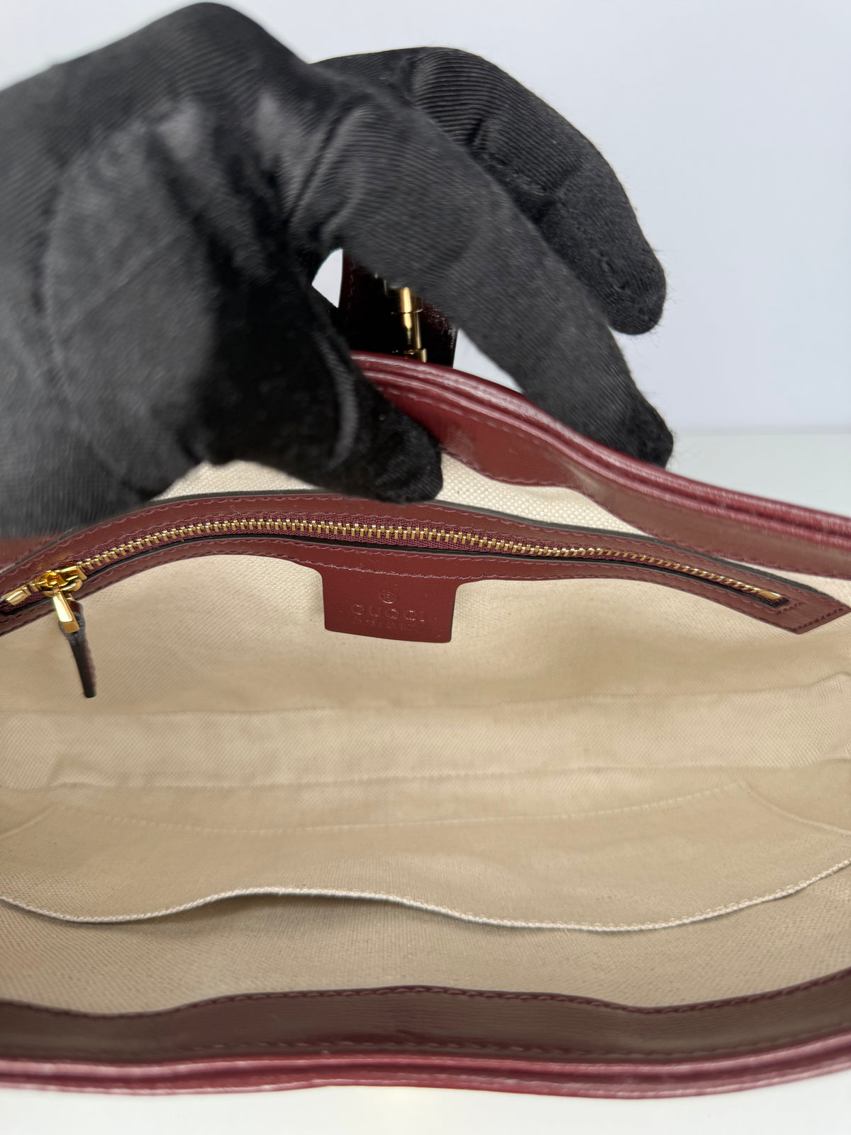 Gucci Small Jackie 1961 Hobo Burgundy GG Canvas/Calfskin Limited Edition
