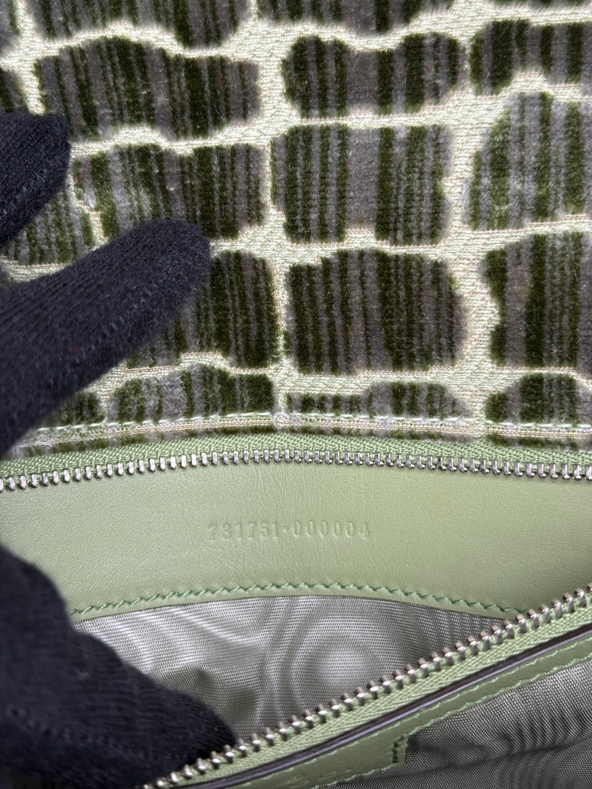 Gucci Limited Edition Dionysus Velvet Small Shoulder Bag In Green Croco Effect