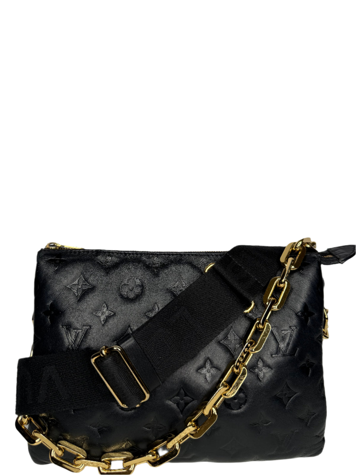 Louis Vuitton Coussin PM Black Monogram Embossed Puffy Lambskin