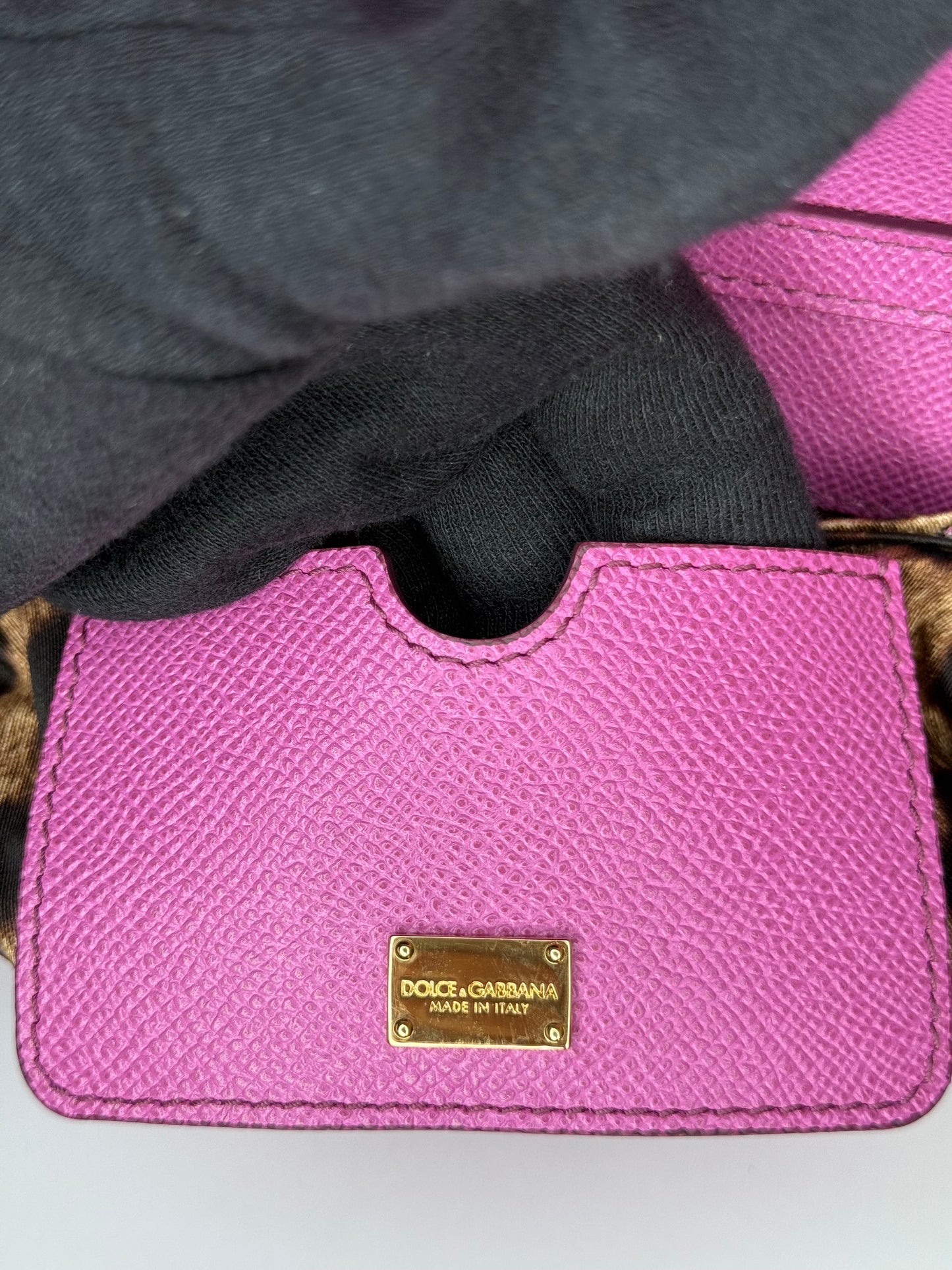 Dolce Gabbana Pink Dauphine Leather Mini Crossbody Bag