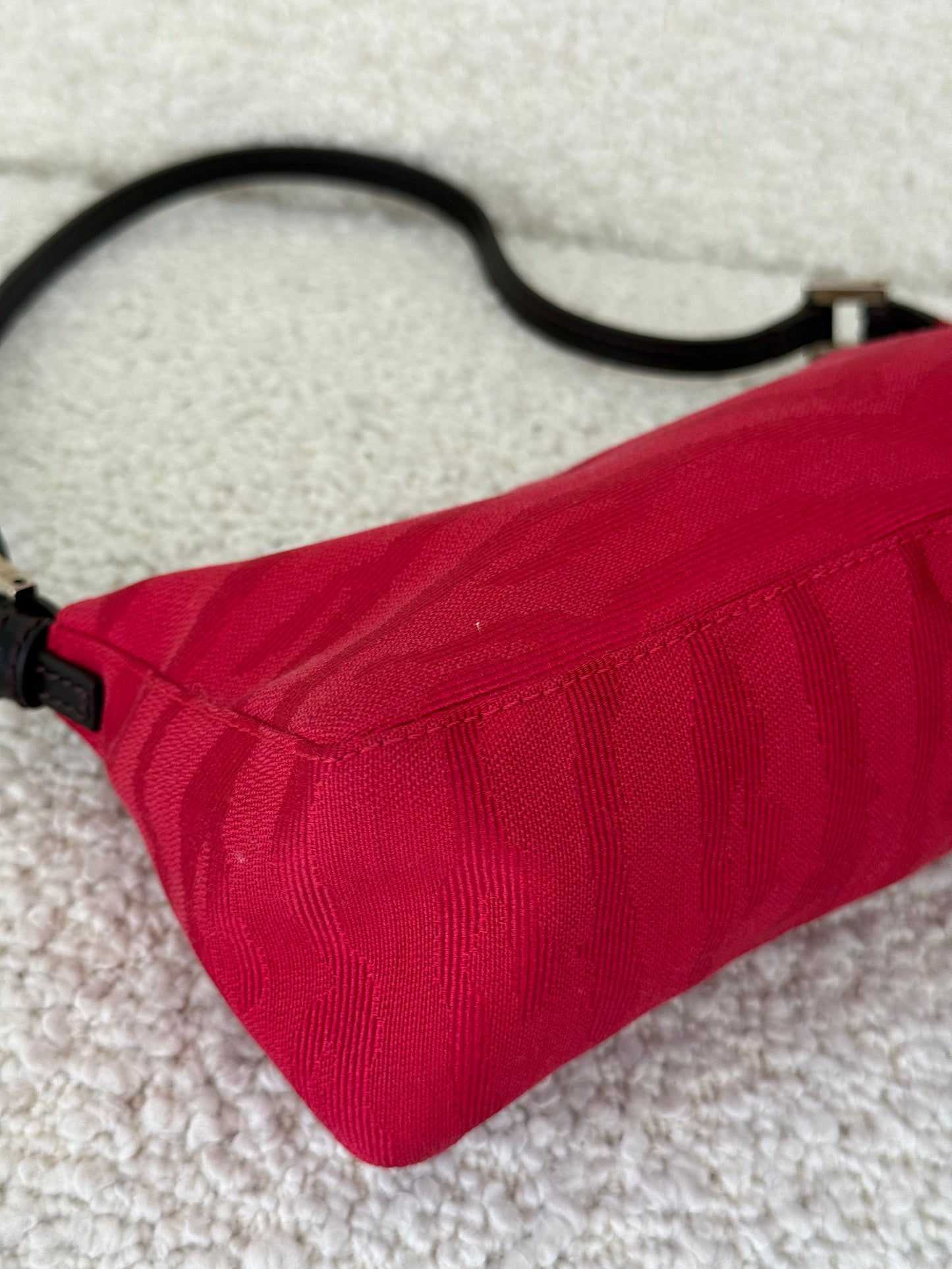 Fendi Red Printed Canvas Pochette