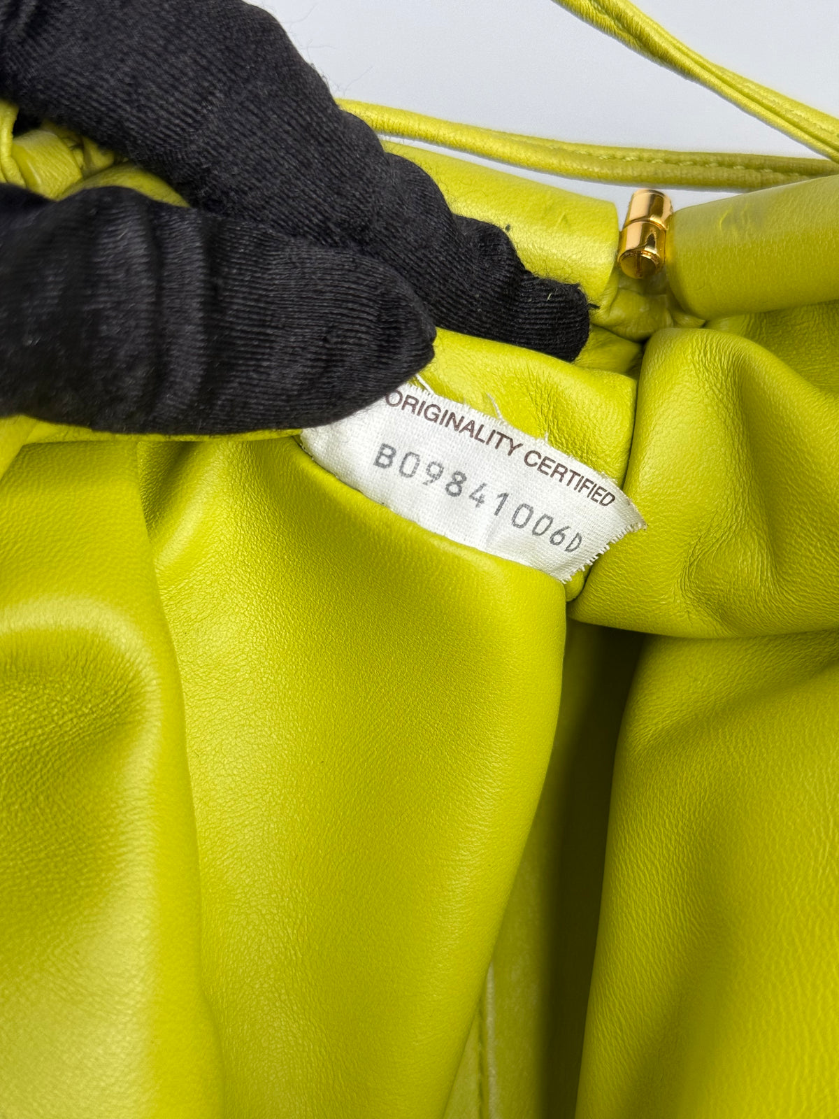 Bottega Veneta The Pouch Mini Intrecciato Kiwi Leather Clutch Bag