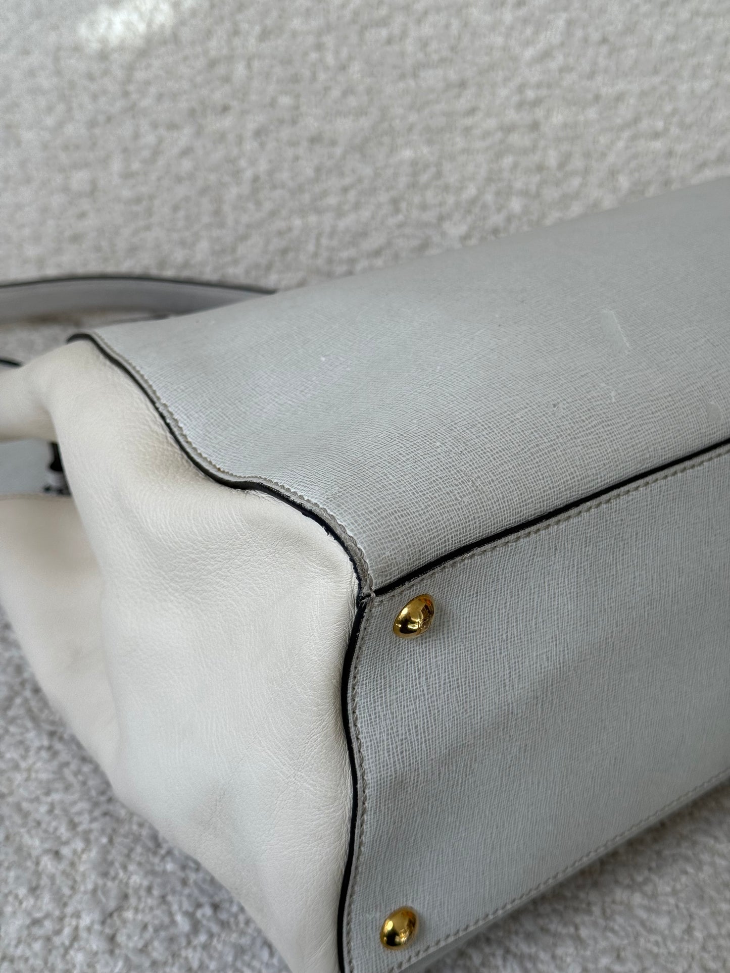 Fendi Grey/Beige Leather Medium 2Jours Tote Bag