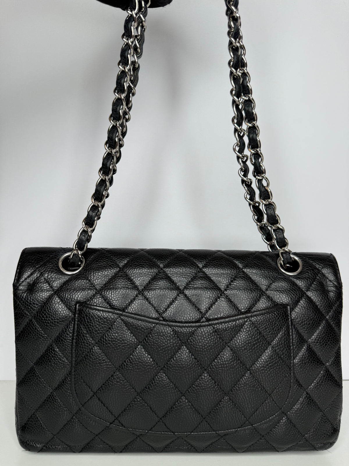 Chanel Classic Double Flap Medium Black Caviar Silver Hardware