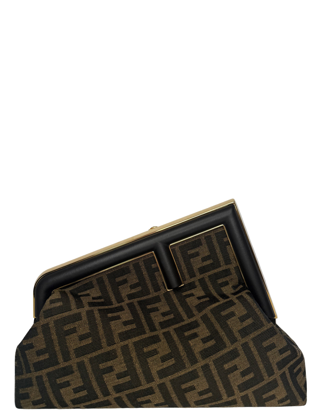 Fendi First Midi Brown FF Jacquard Bag