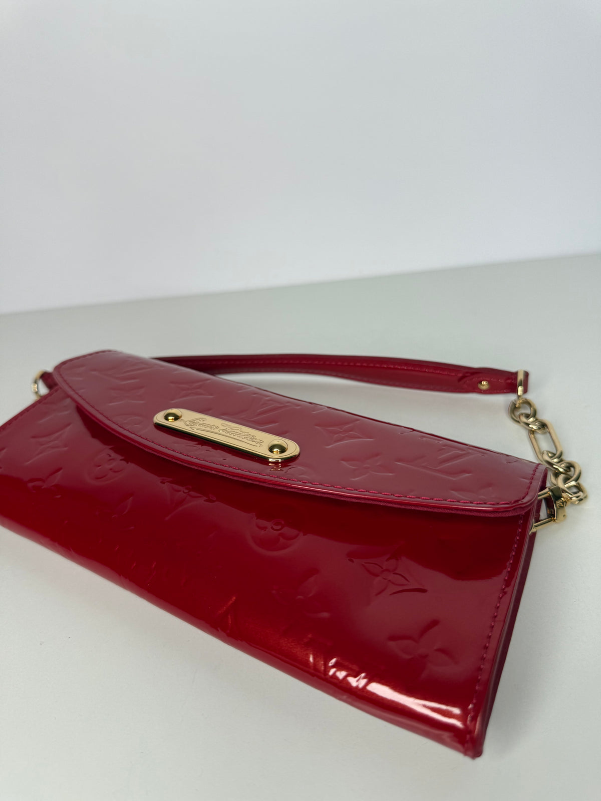 Louis Vuitton Rose Pop Monogram Vernis Sunset Boulevard Clutch Bag