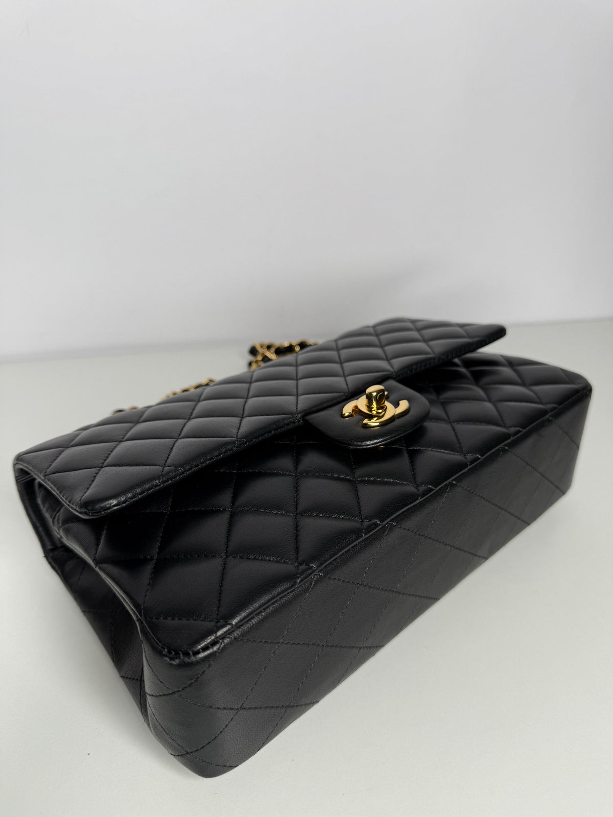 Chanel Medium Classic Flap Bag in Black Lambskin with Gold Hardware