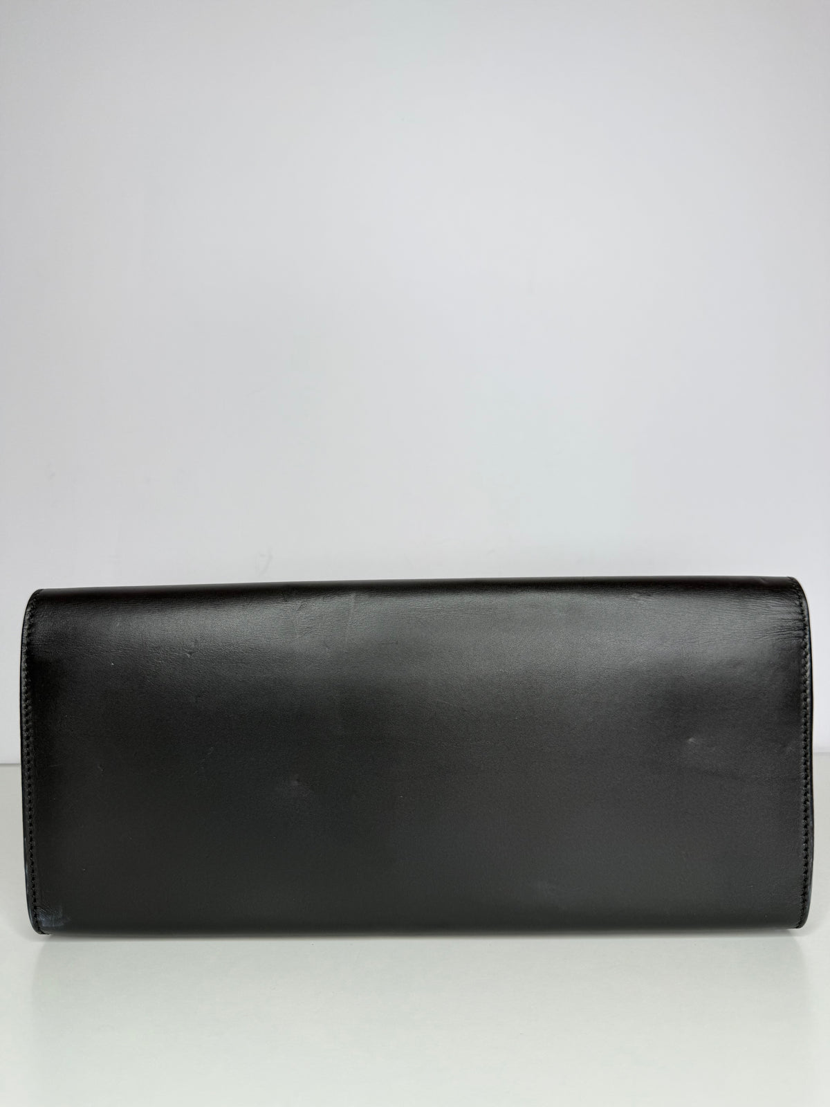 Saint Laurent Black Smooth Calfskin Leather Lutetia Flap Clutch