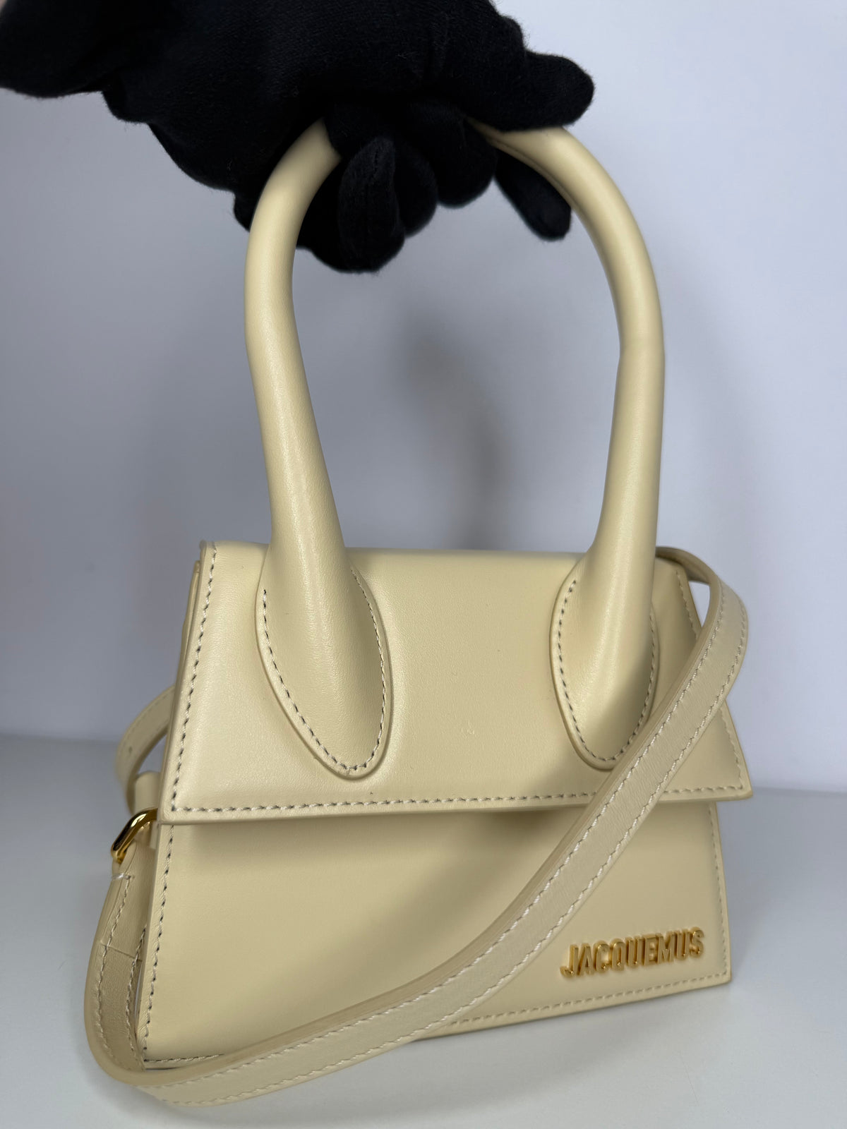 Jacquemus Le Chiquito Ivory Leather Top Handle Bag