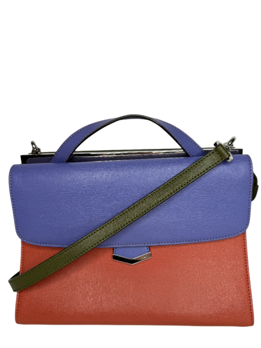 Fendi Tri Color Leather Small Demi Jour Top Handle Bag