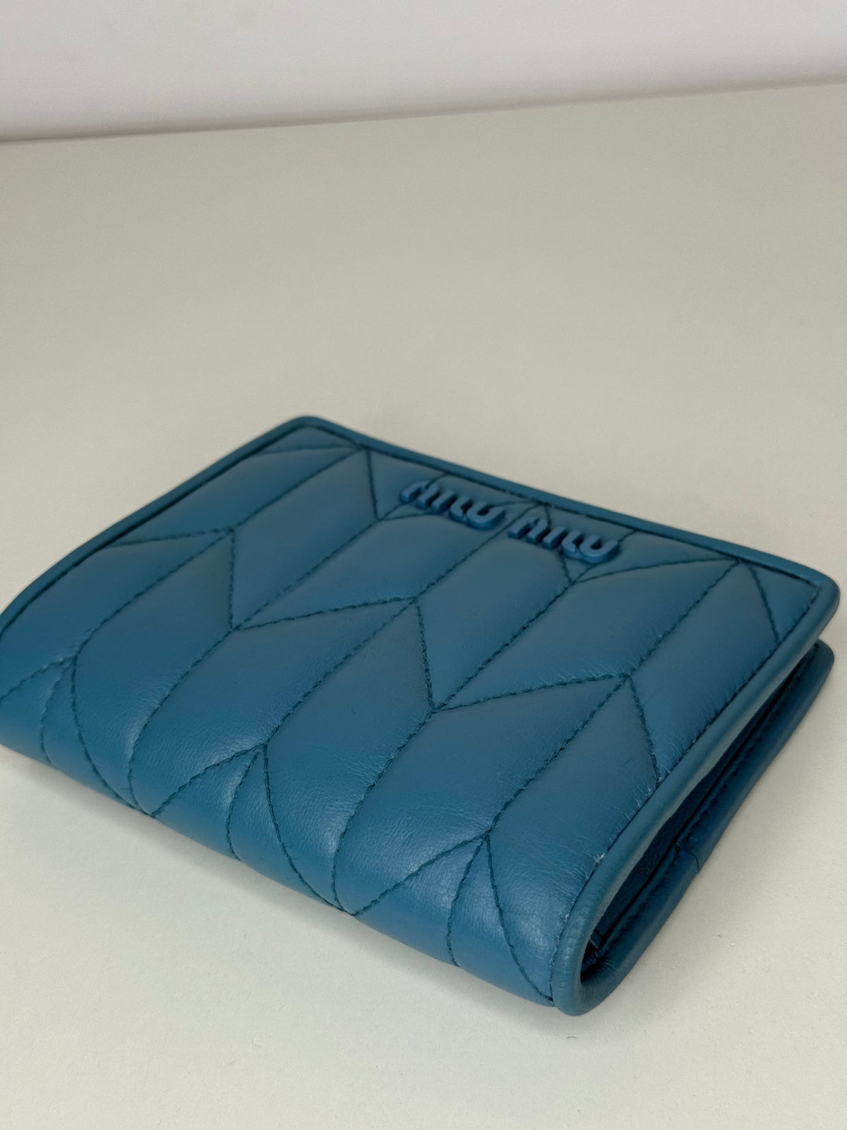 Miu Miu Small Blue Leather Wallet