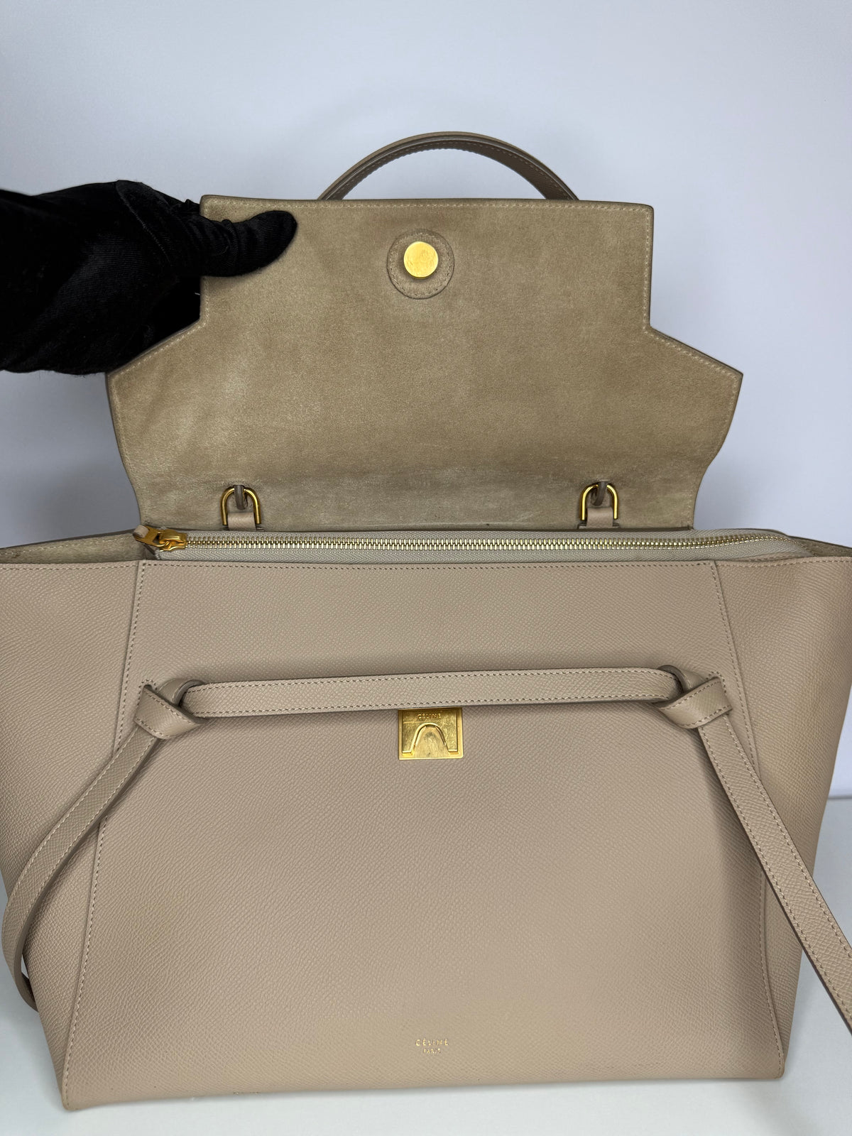 Celine Mini Belt Bag Light Taupe Grained Calfskin Leather
