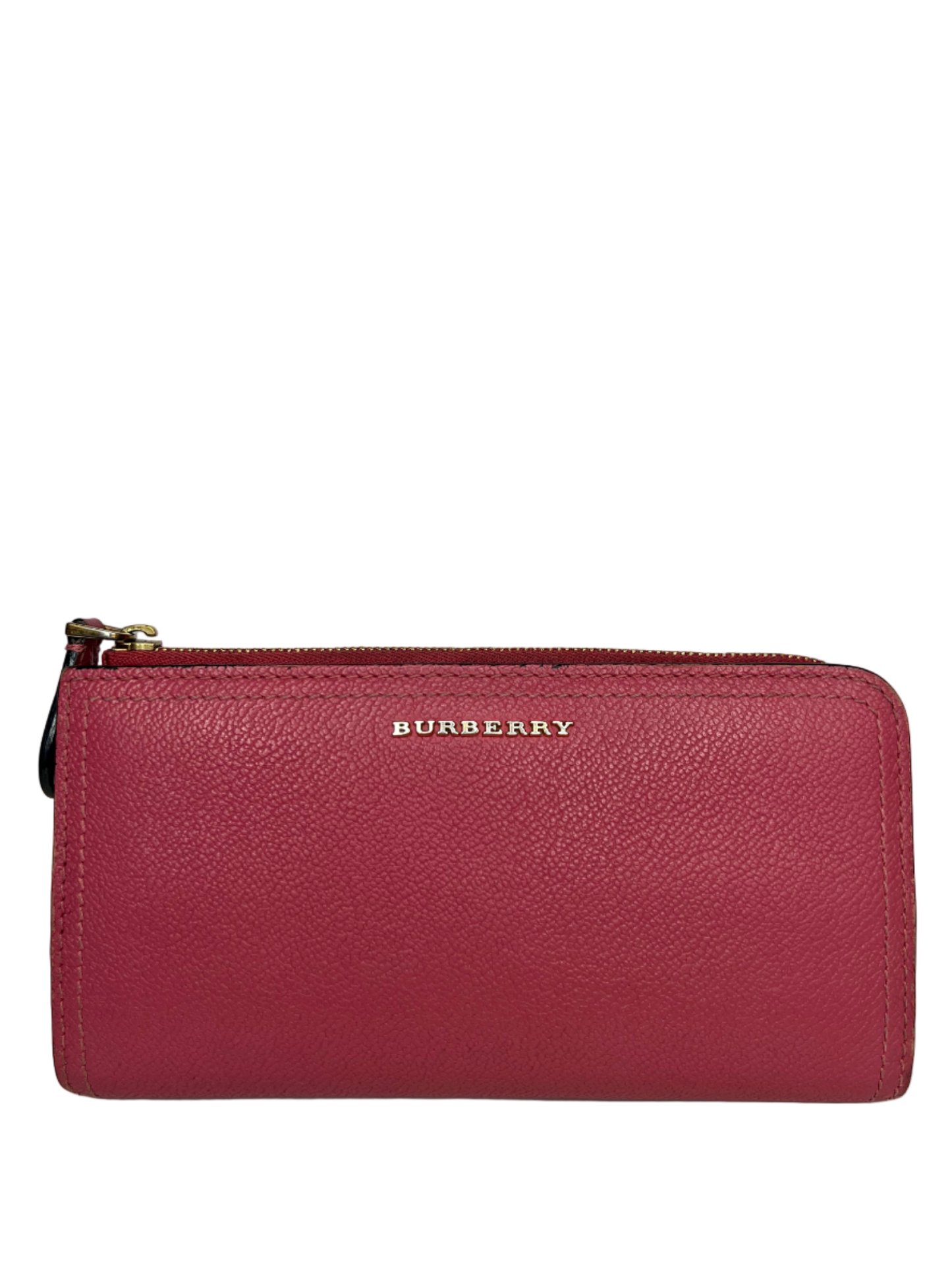 Burberry Magenta Calfskin Leather Continental Wallet