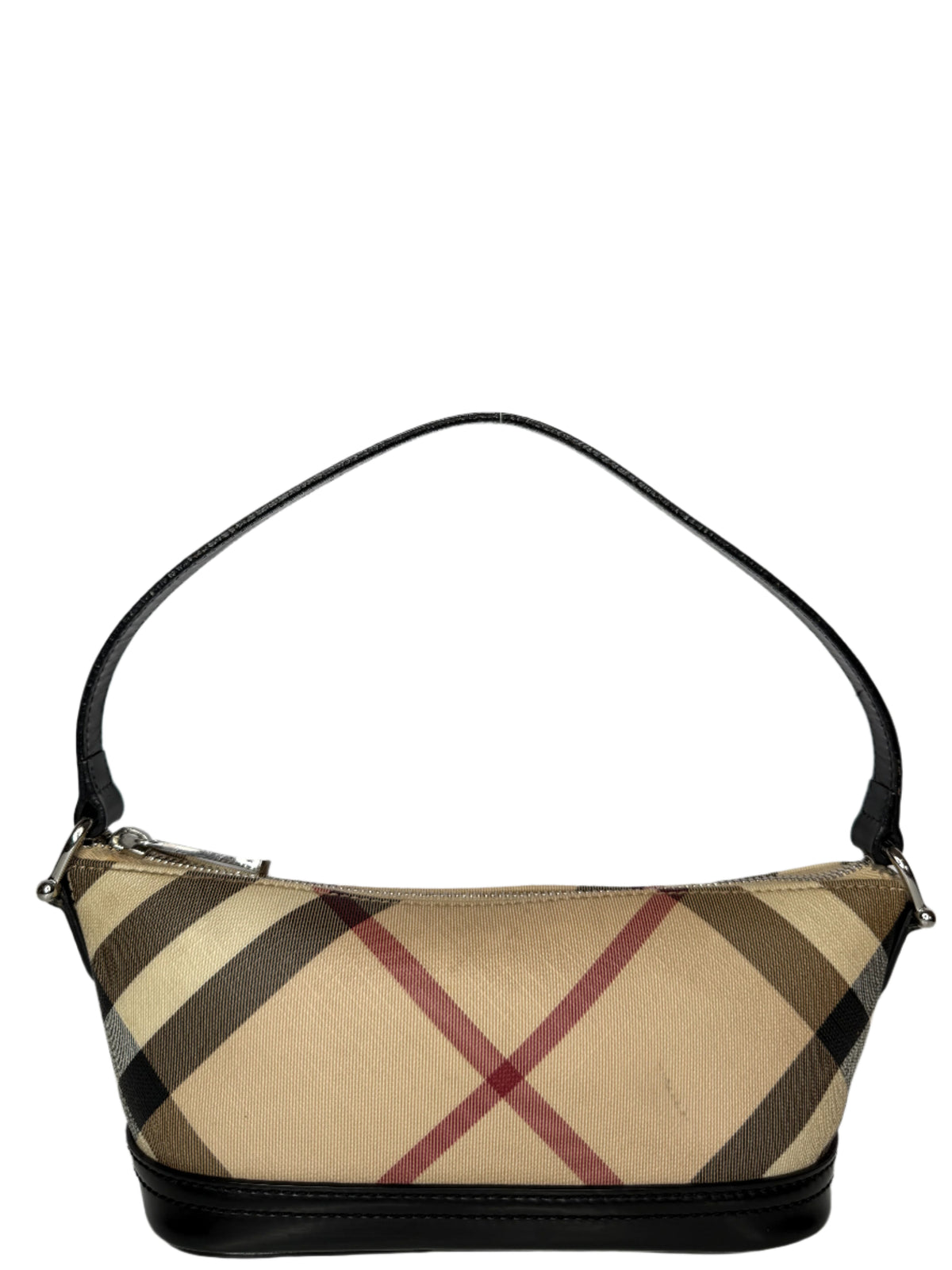 Burberry Nova Check Mini Boat Pochette Black Patent Leather (2)