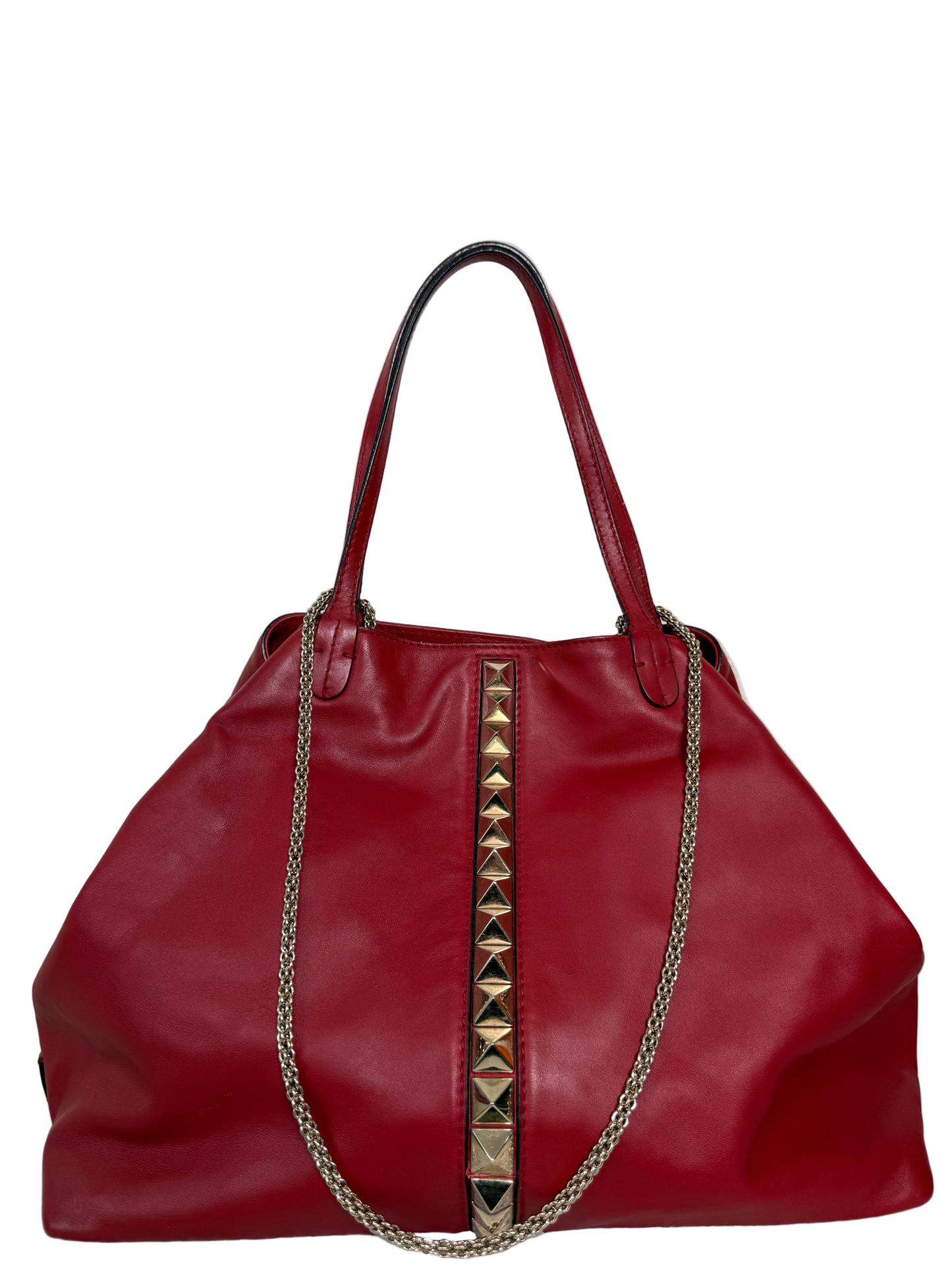 TEST Valentino Red Leather Rockstud Va Va Voom Large Tote Bag (Copy)