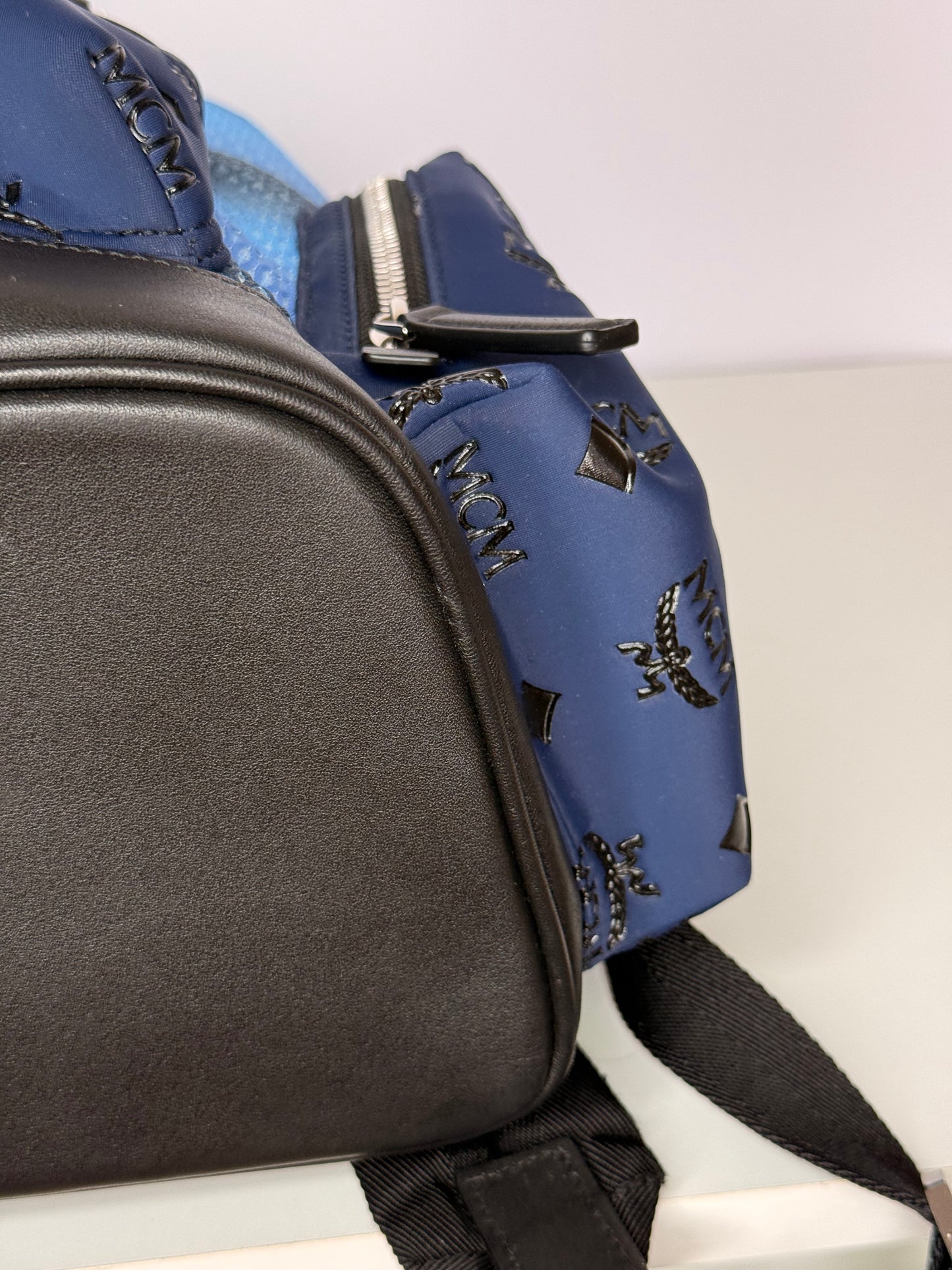 MCM Stark Backpack in Gradation Mesh and Monogram Neoprene