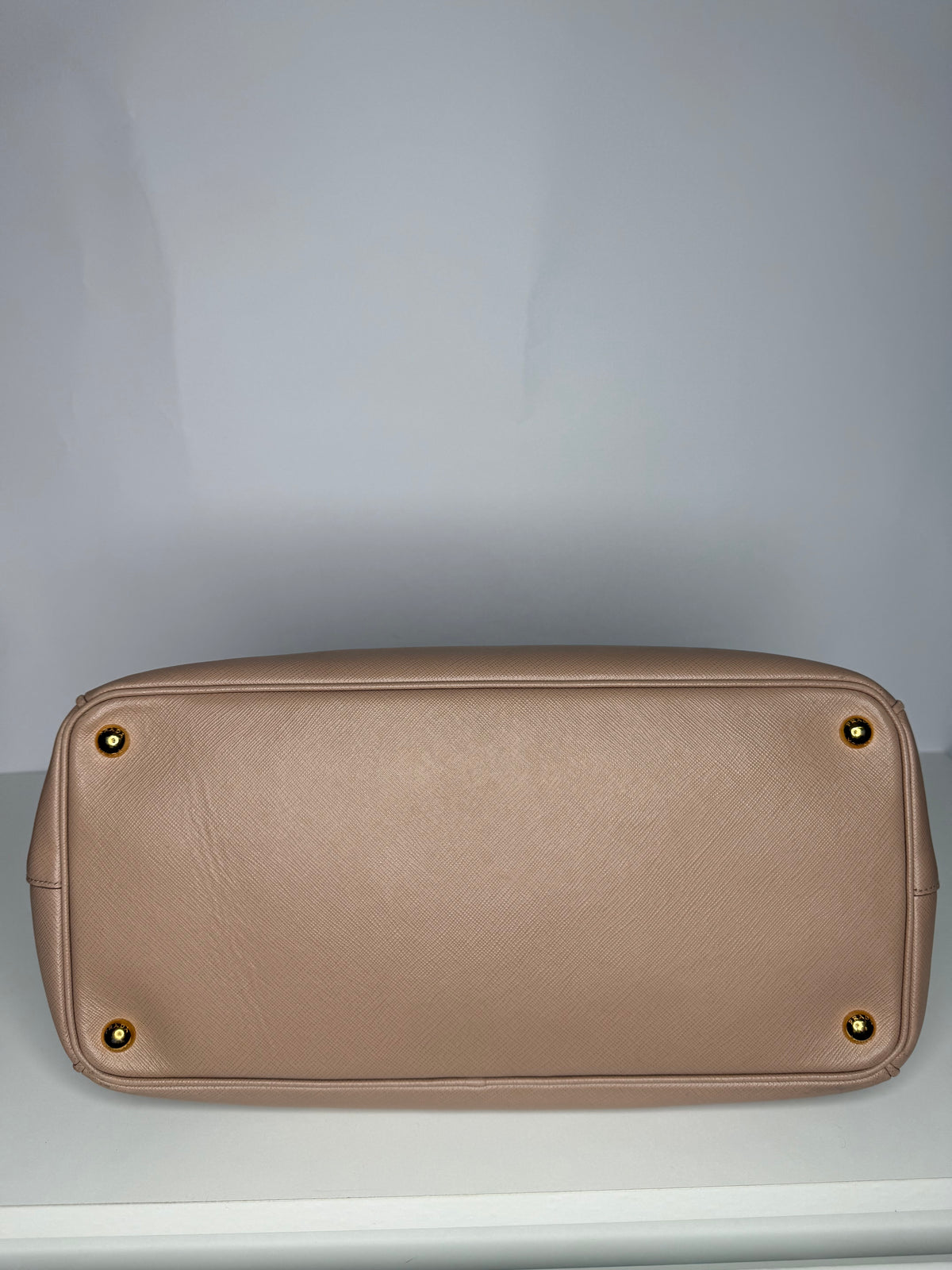 Prada Saffiano Large Galleria Double Zip Tote Beige