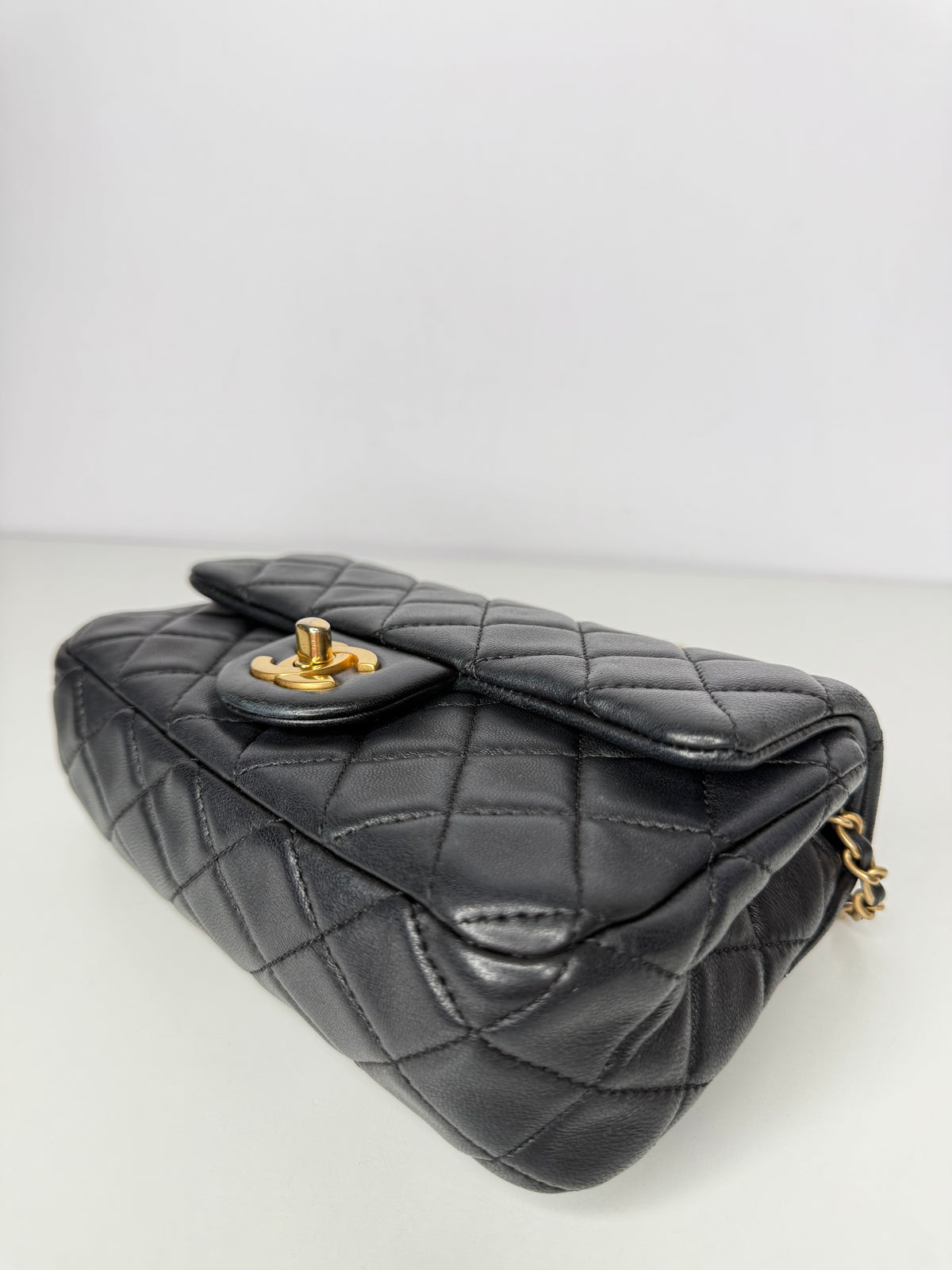 Chanel Mini Pearl Crush Square Flap in Black Quilted Lambskin