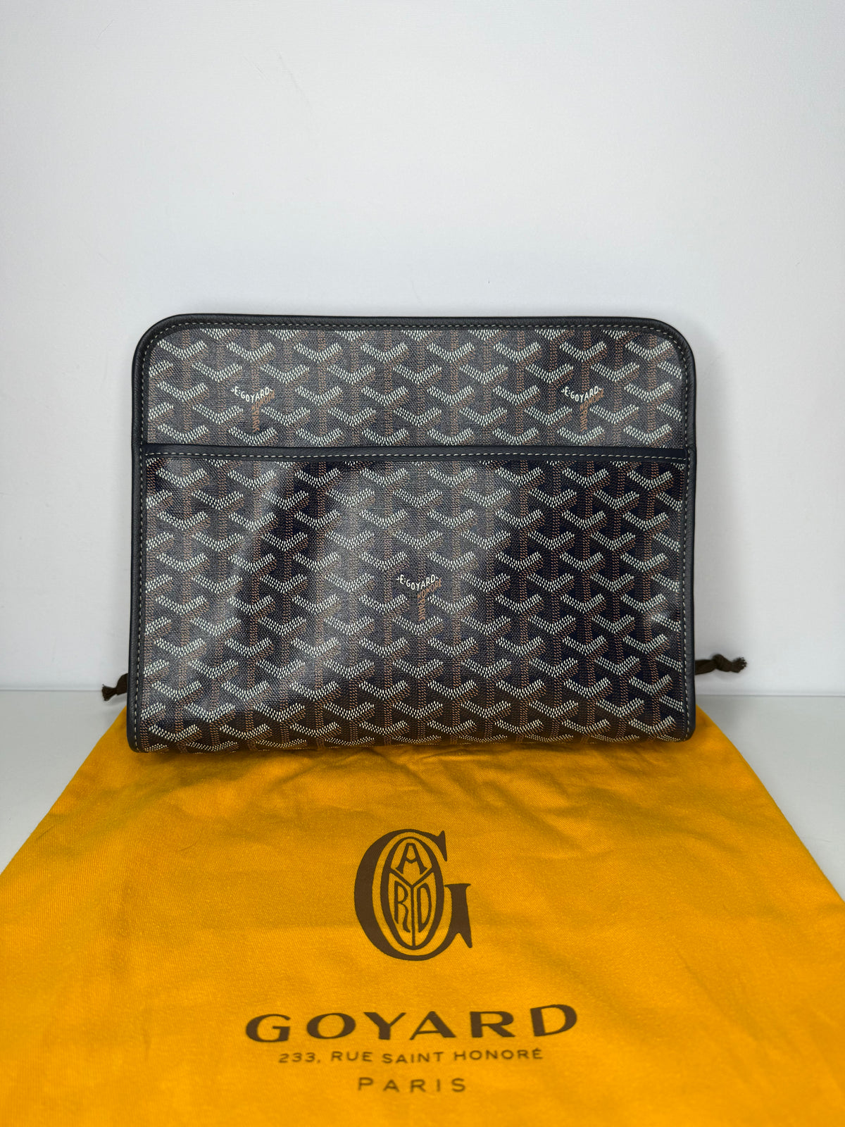 Goyard Navy Blue Goyardine Coated Canvas Jouvence GM Toiletry Pochette