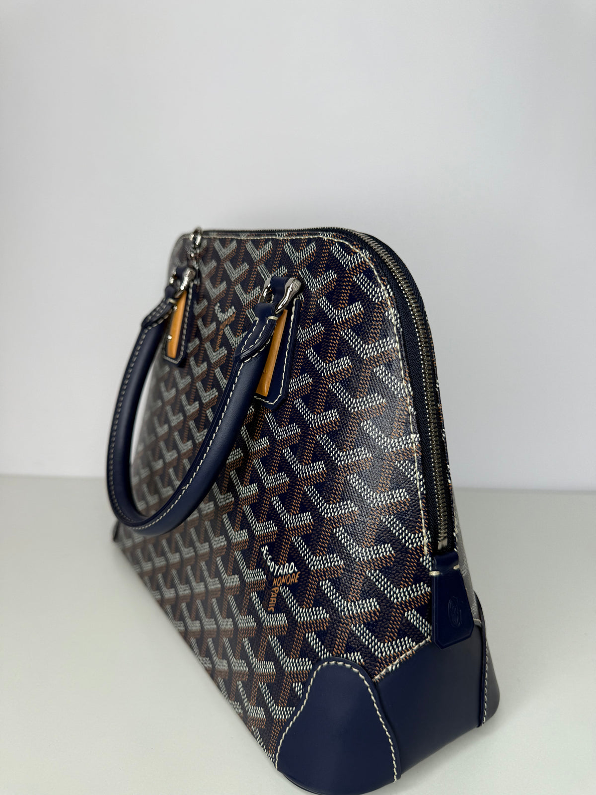 Goyard Navy Blue Goyardine Vendôme Mini Bag
