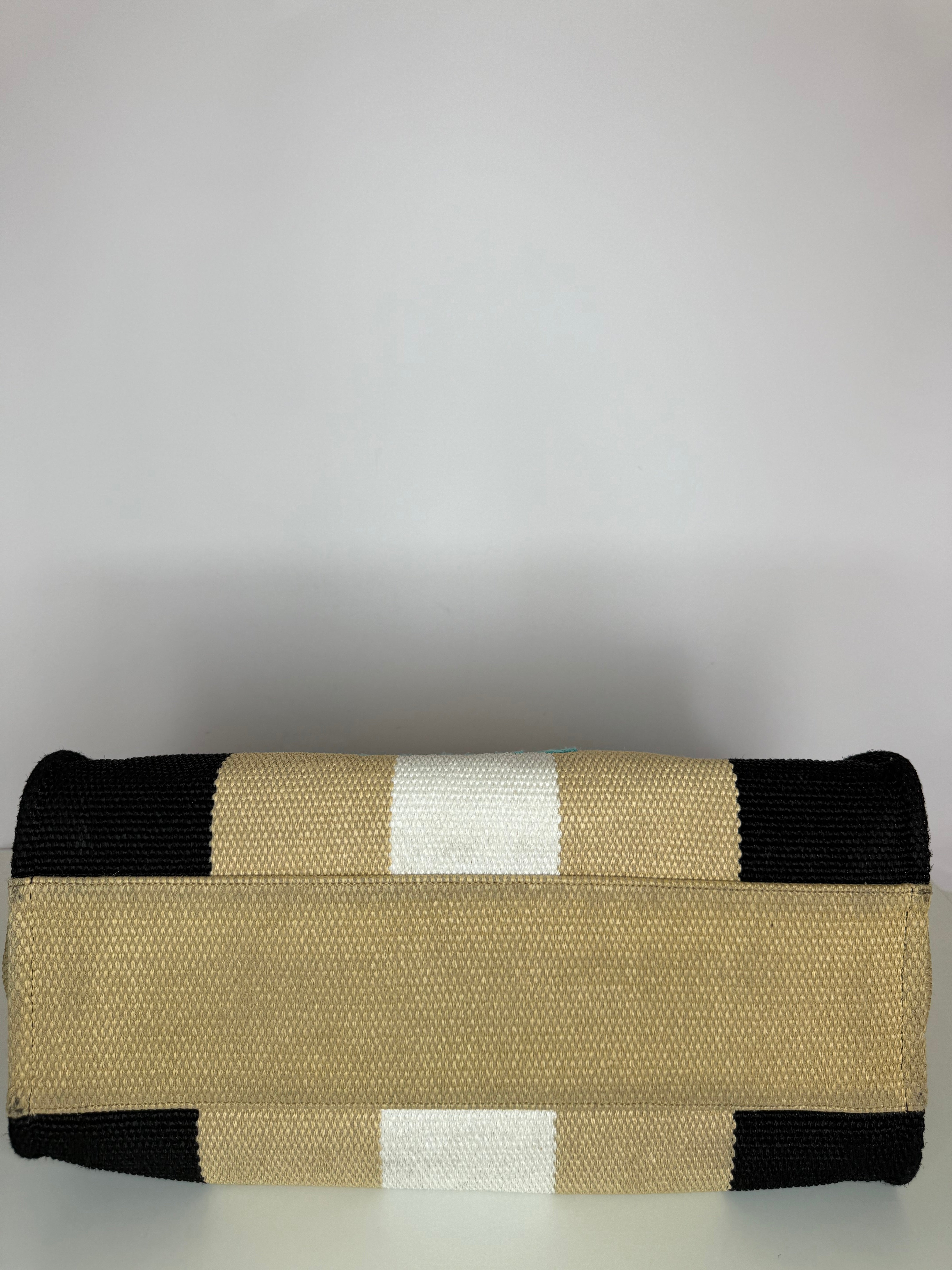 Chanel Large Striped Raffia Deauville Shopping Tote Bag