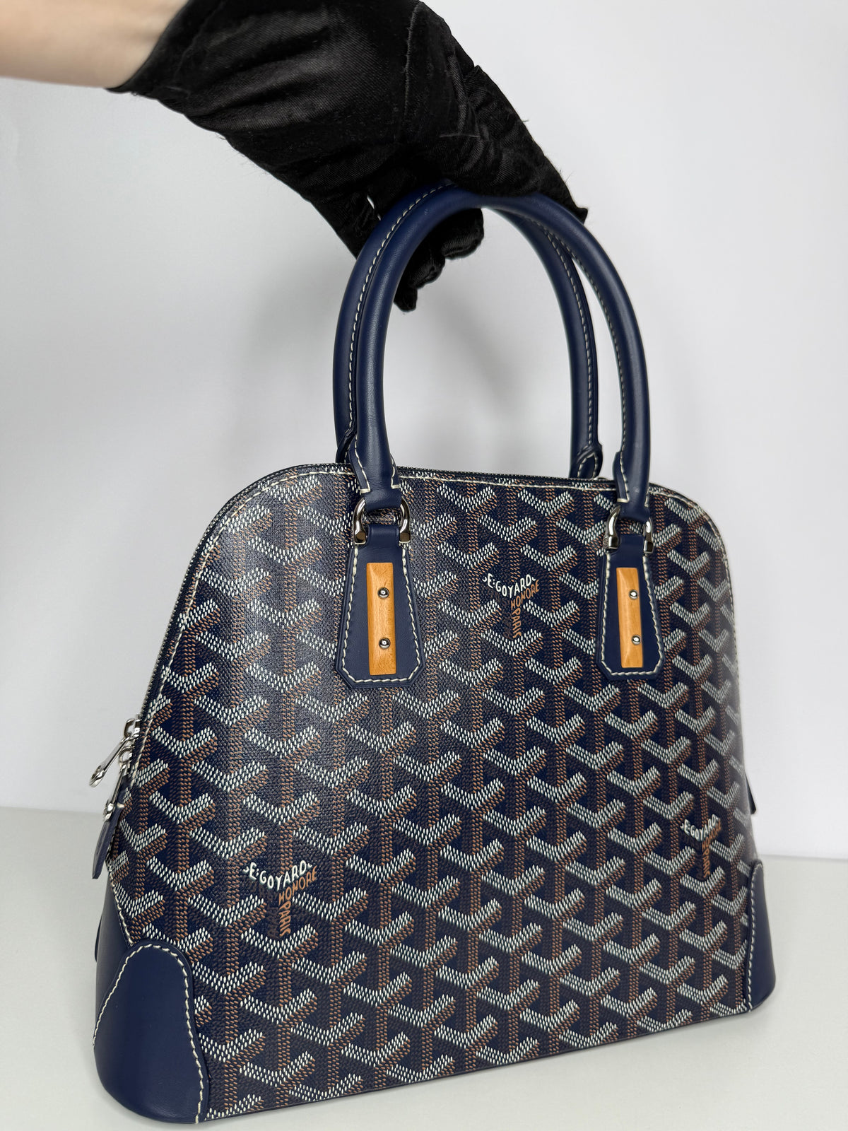 Goyard Navy Blue Goyardine Vendôme Mini Bag