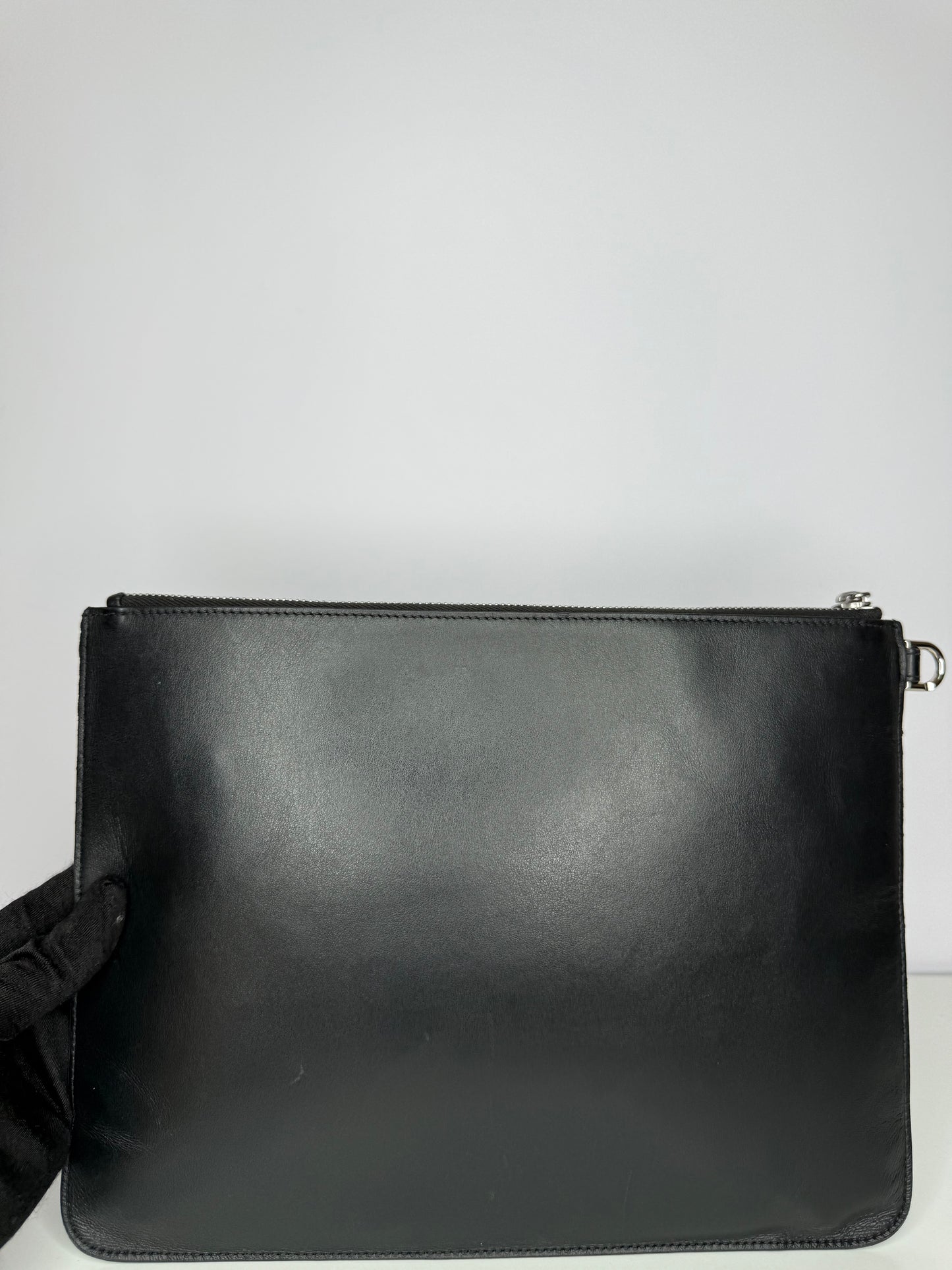 Givenchy Black Leather Studded Zip Pouch