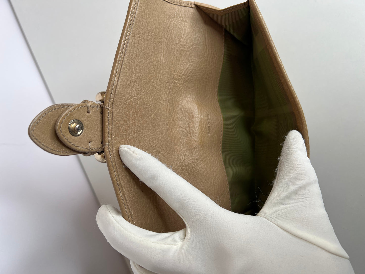 Burberry Beige Nova Check Canvas and Leather Buckle Flap Wallet