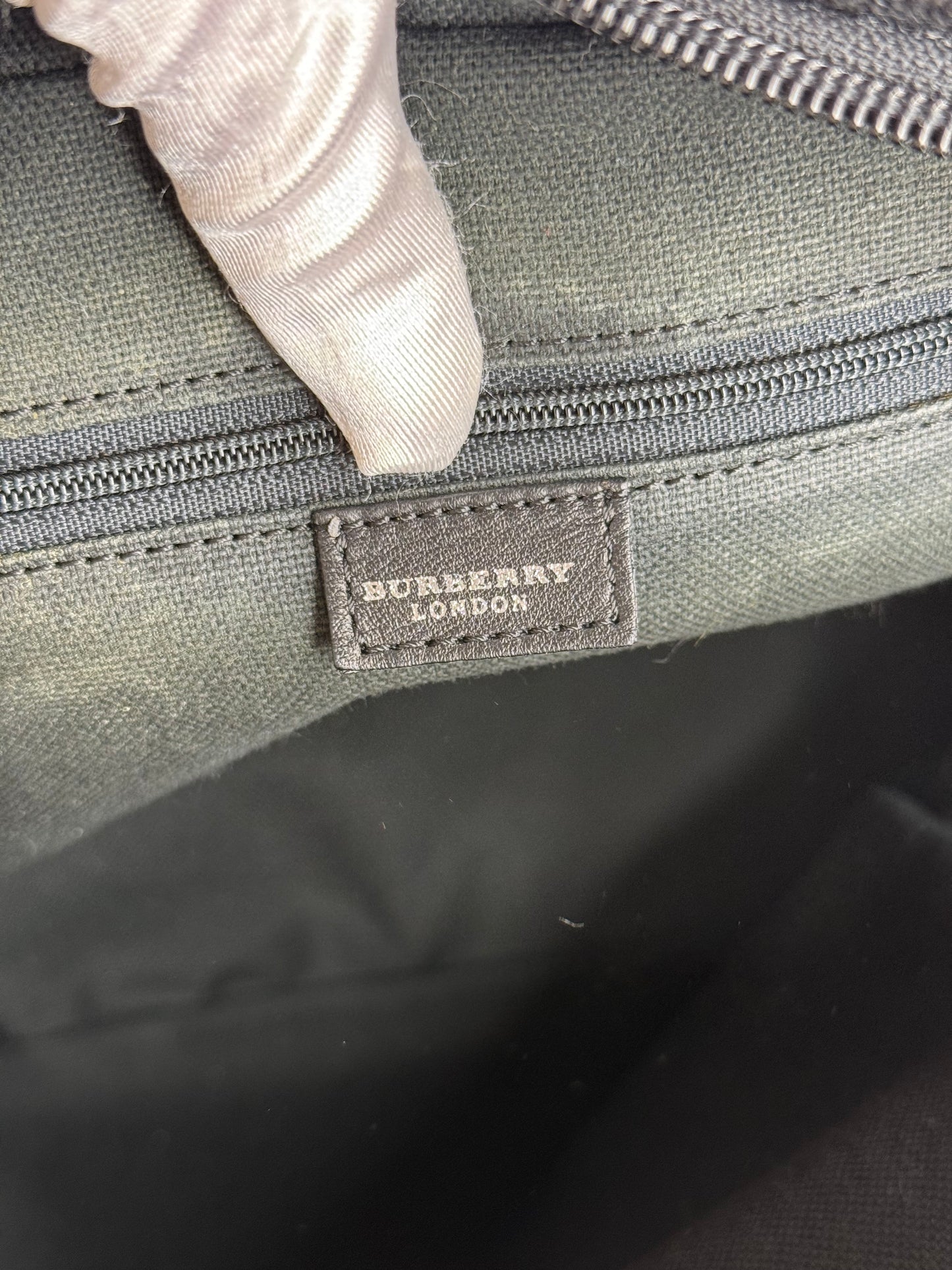 Burberry Black Plaid Wool Shoulder Bag