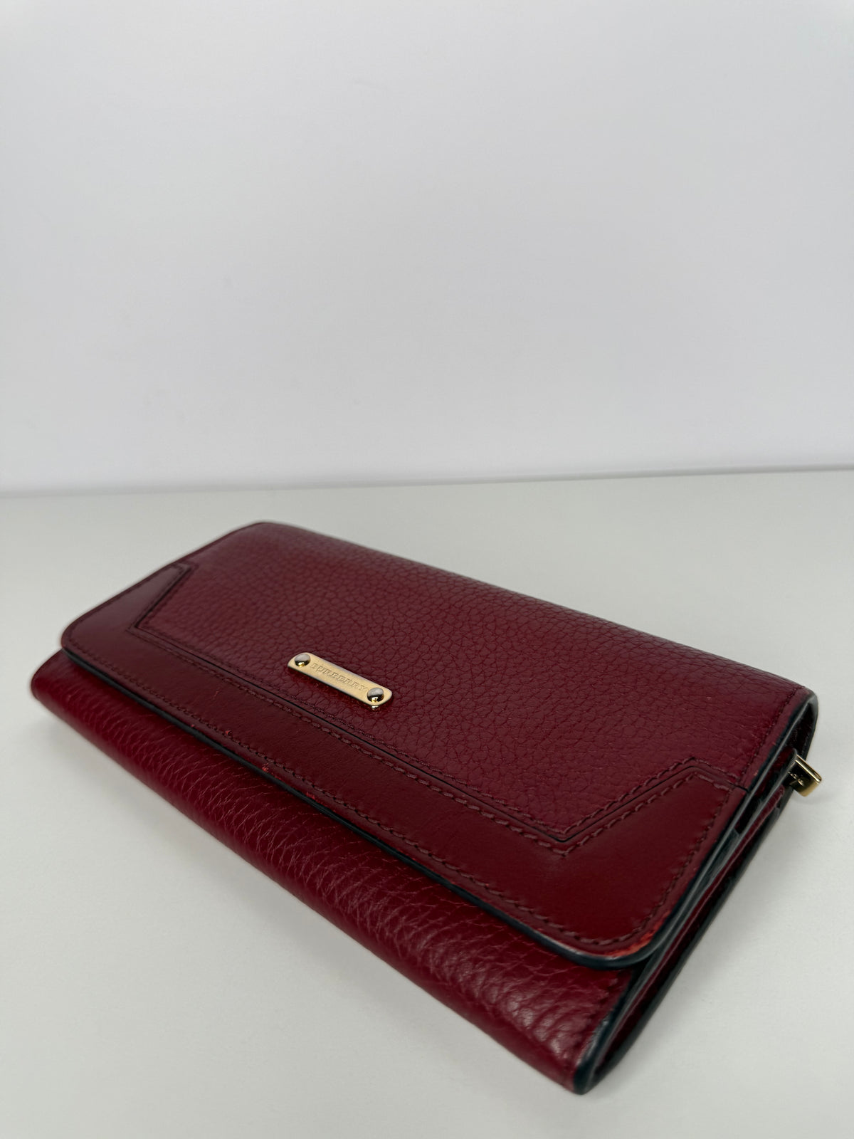 Burberry Burgundy Leather Ziggy Wallet