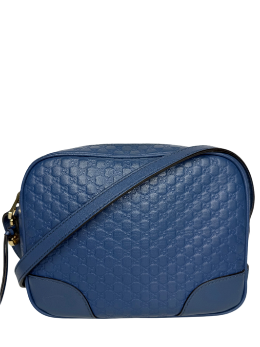 Gucci Blue Microguccissima Leather Bree Crossbody Bag