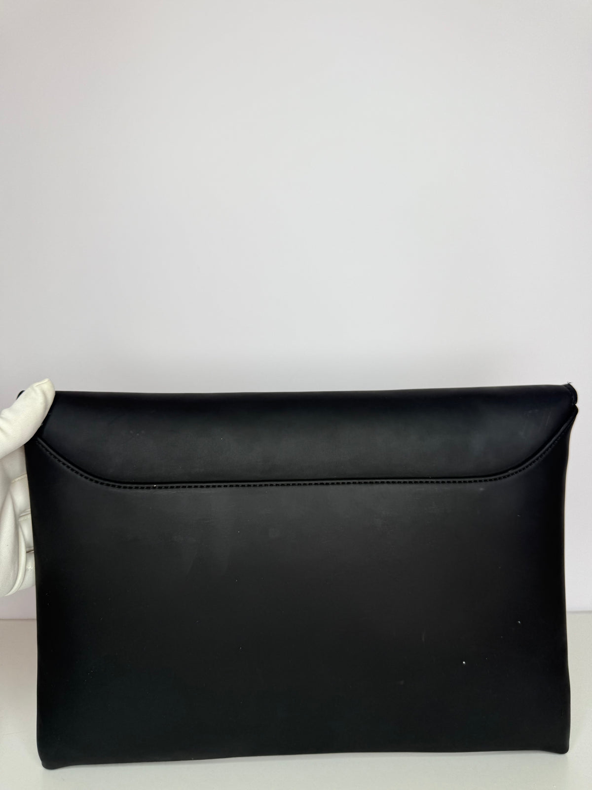 Givenchy Rubber Effect Black Calfskin Leather Antigona Envelope Clutch