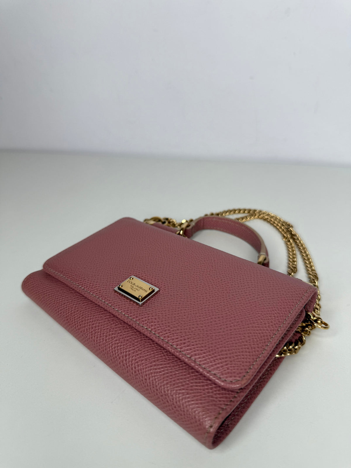 Dolce Gabbana Pink Dauphine Leather Mini Sicily Von Bag
