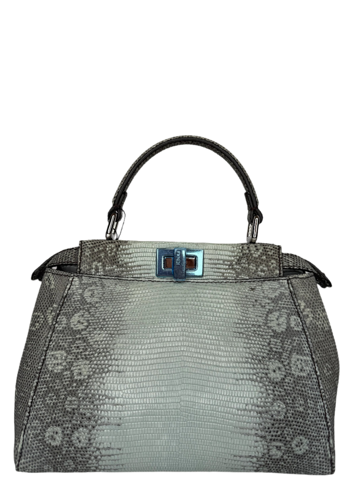 Fendi Iconic Peekaboo Mini Blue Gradient Lizard Skin Bag