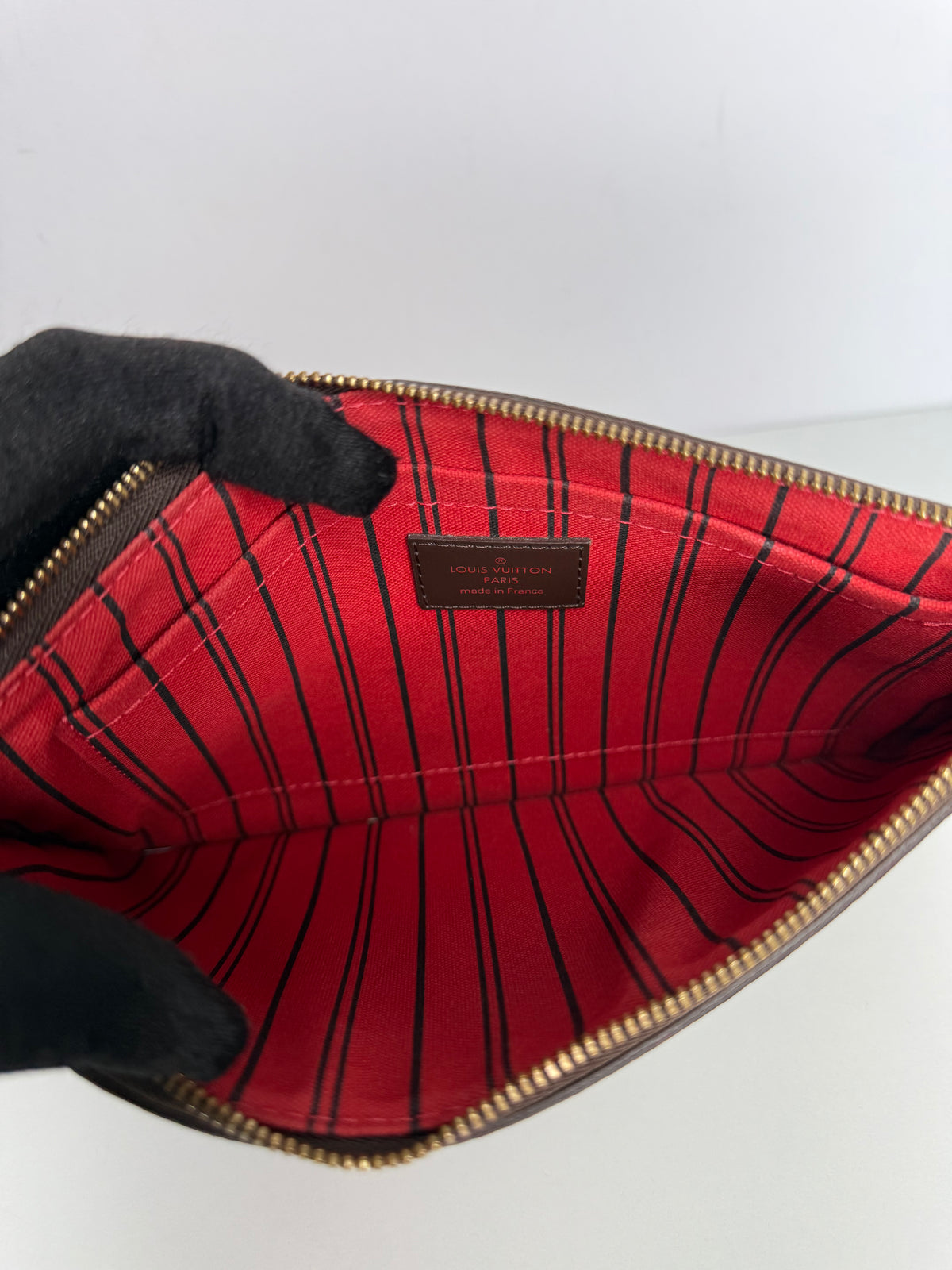 Louis Vuitton Neverfull Pochette Damier Ebene Canvas