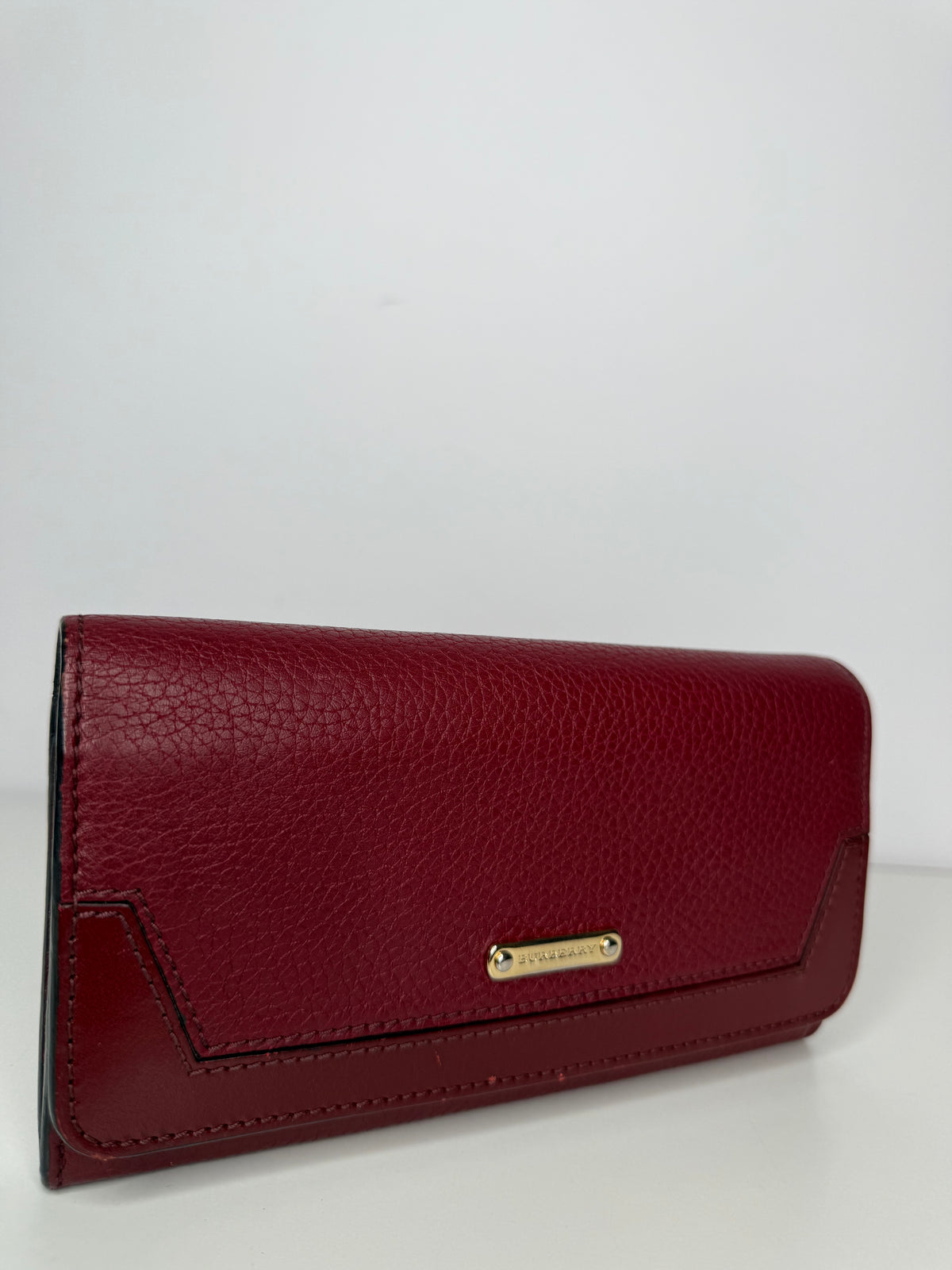 Burberry Burgundy Leather Ziggy Wallet
