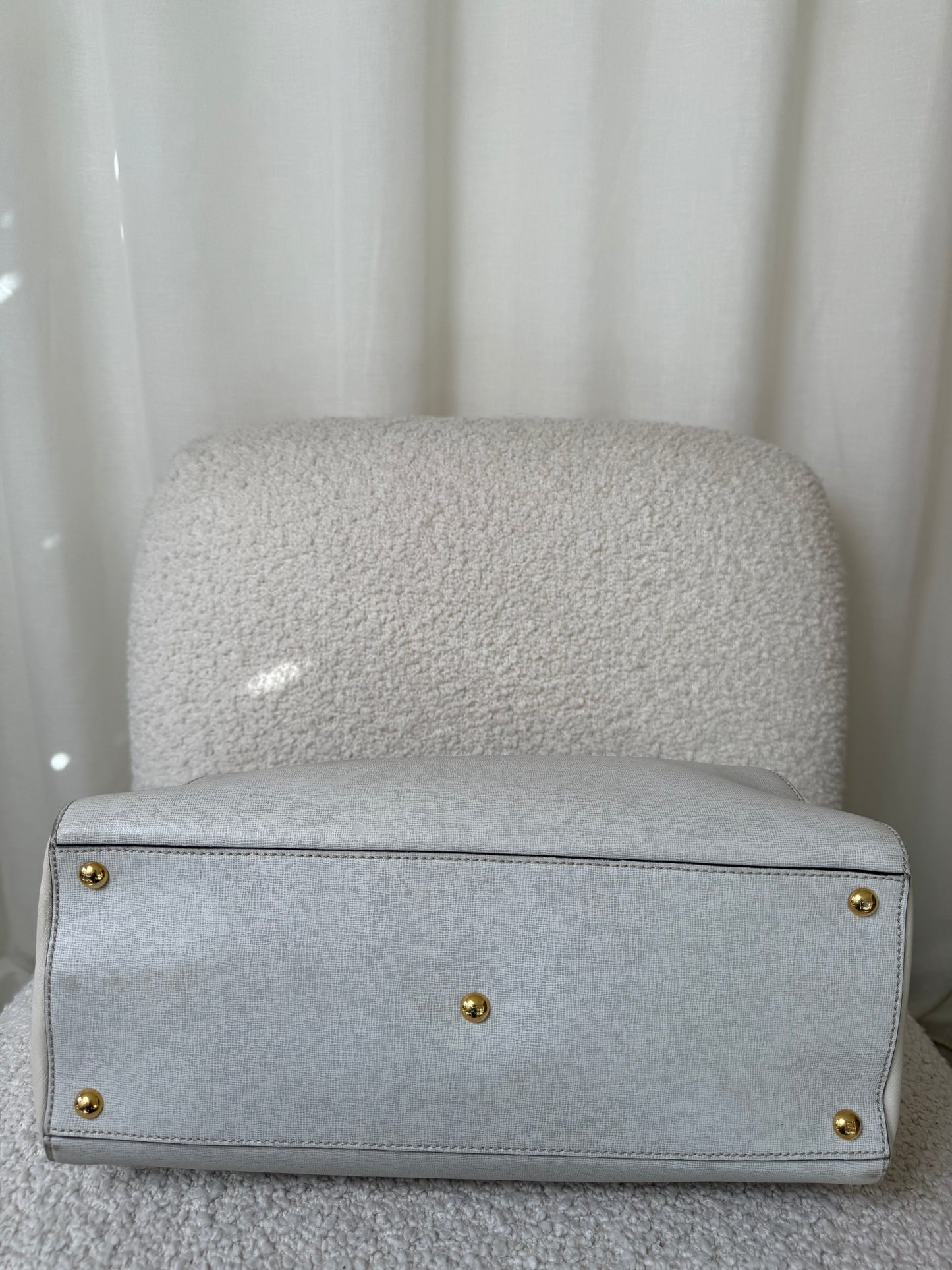 Fendi Grey/Beige Leather Medium 2Jours Tote Bag