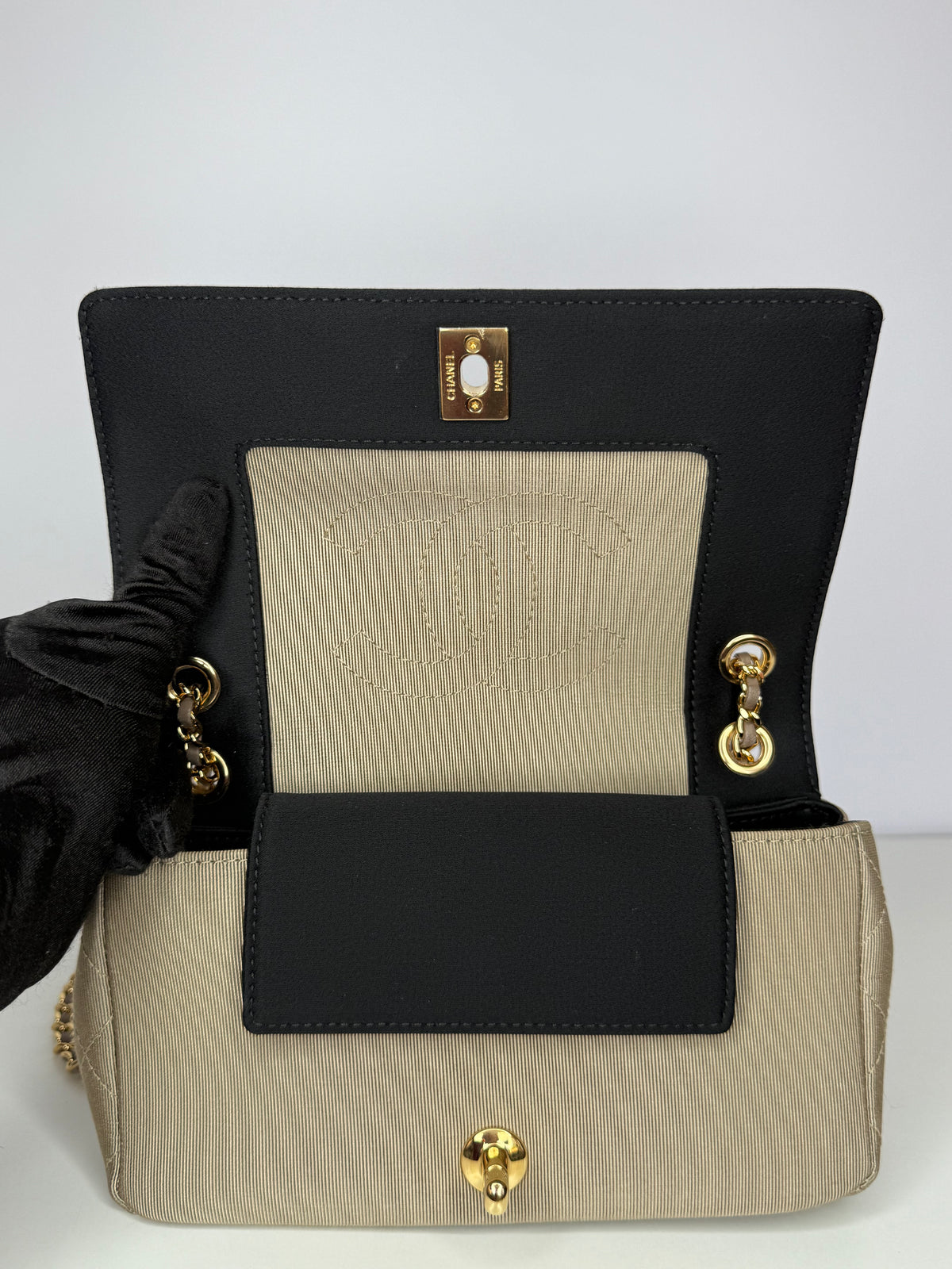 Chanel Mademoiselle Vintage Quilted Grosgrain Small Flap Bag