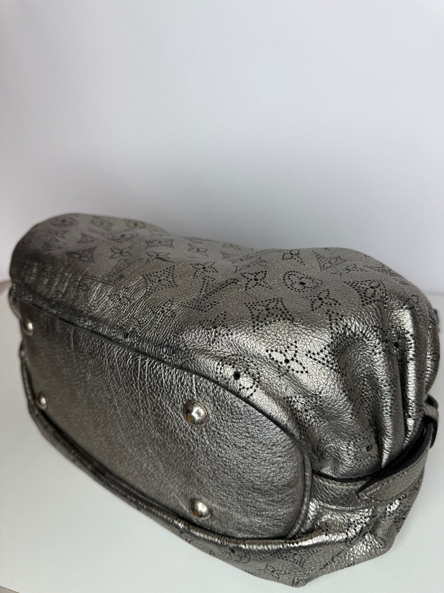 Louis Vuitton Argent Monogram Mahina Leather XS Bag
