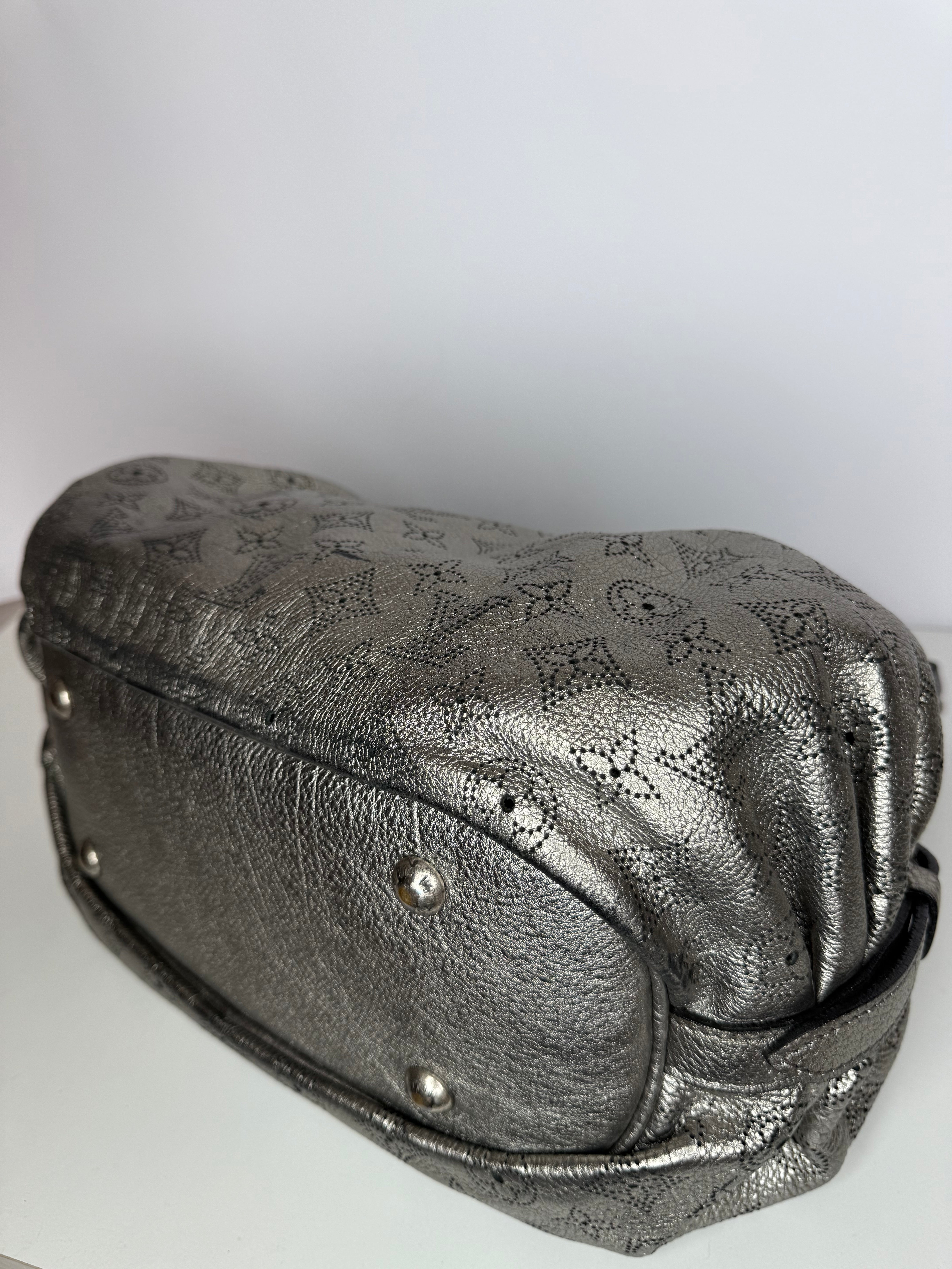 Louis Vuitton Argent Monogram Mahina Leather XS Bag