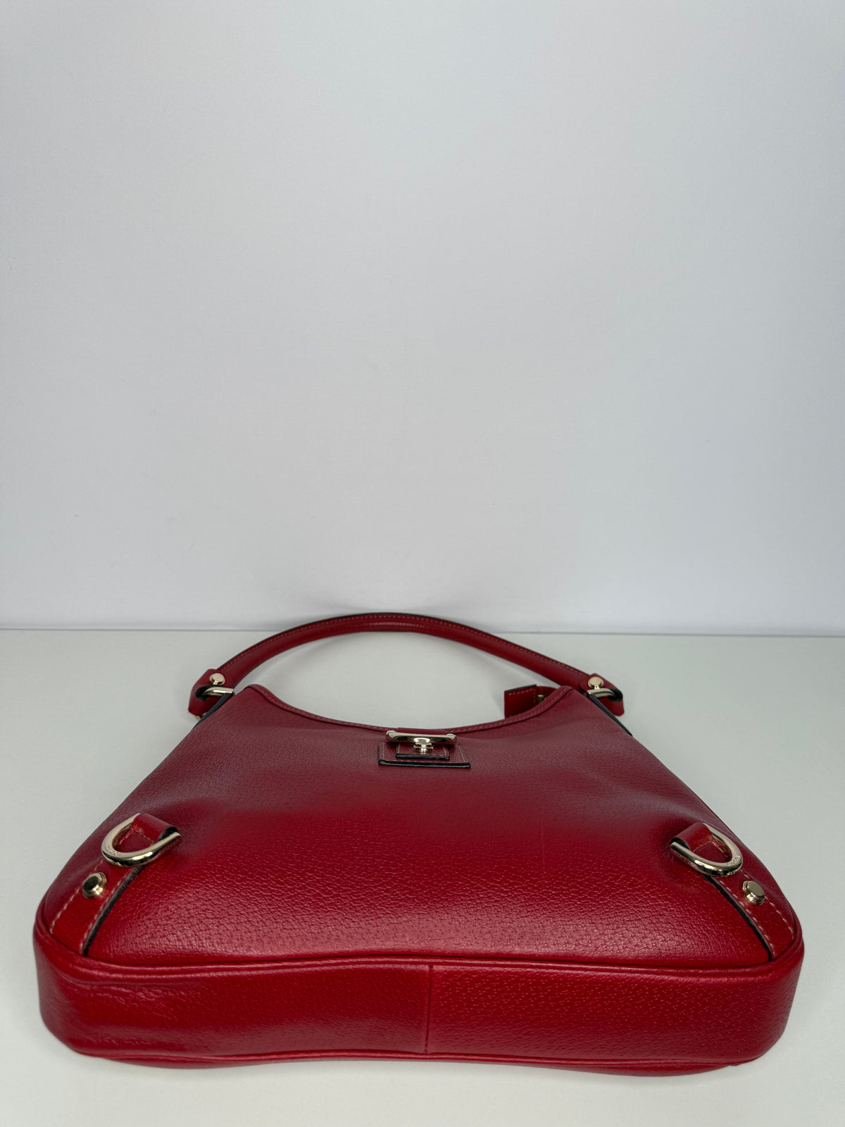 Gucci Red Leather Abbey D Ring Hobo Bag