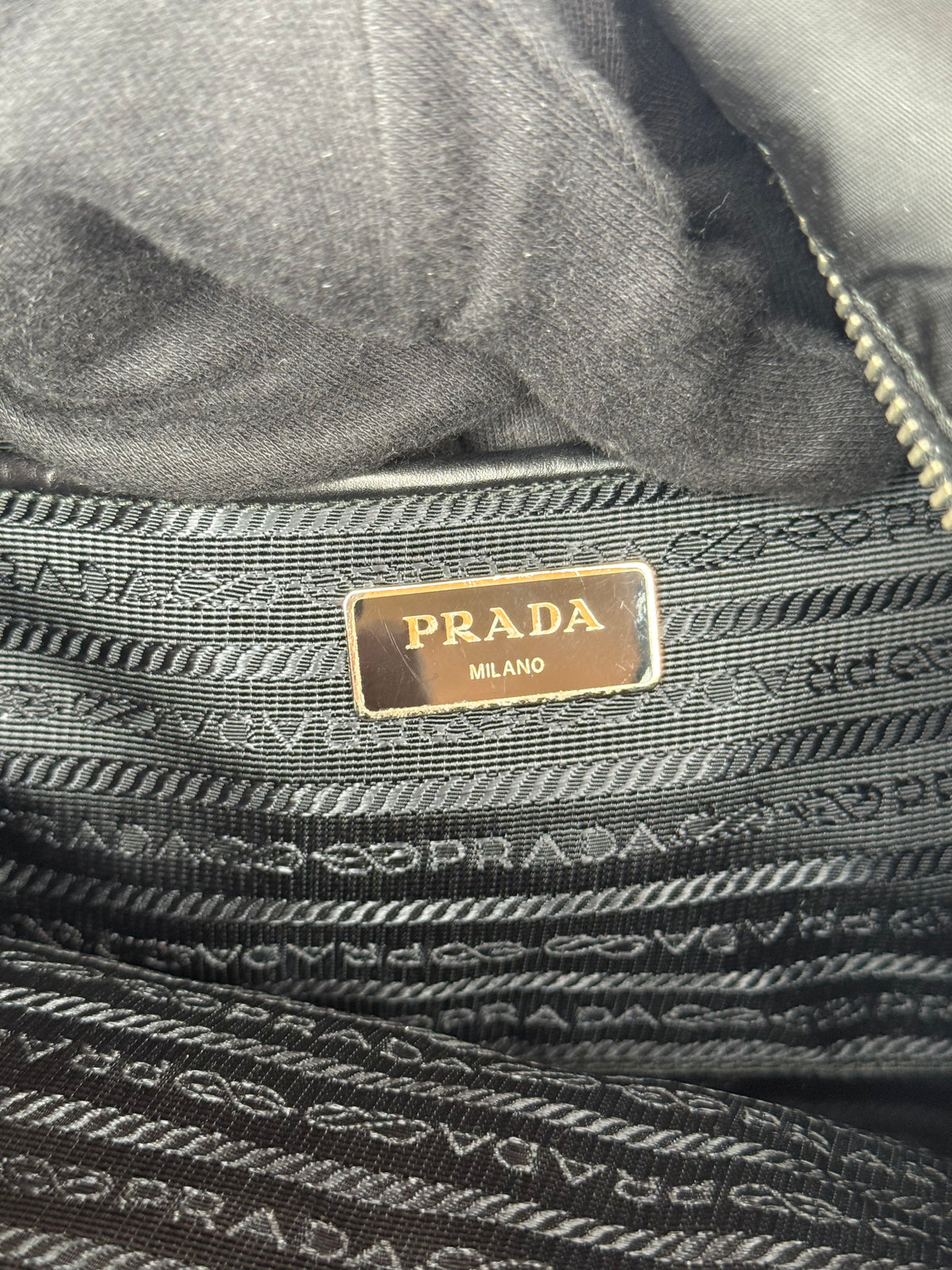 Prada Black Nylon and Leather Tote Bag