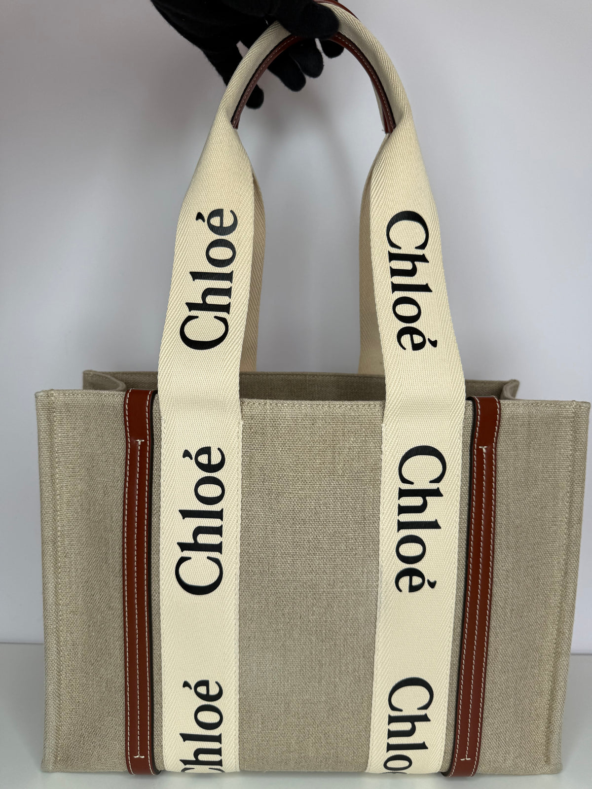 Chloé Woody Medium Canvas Tote Bag