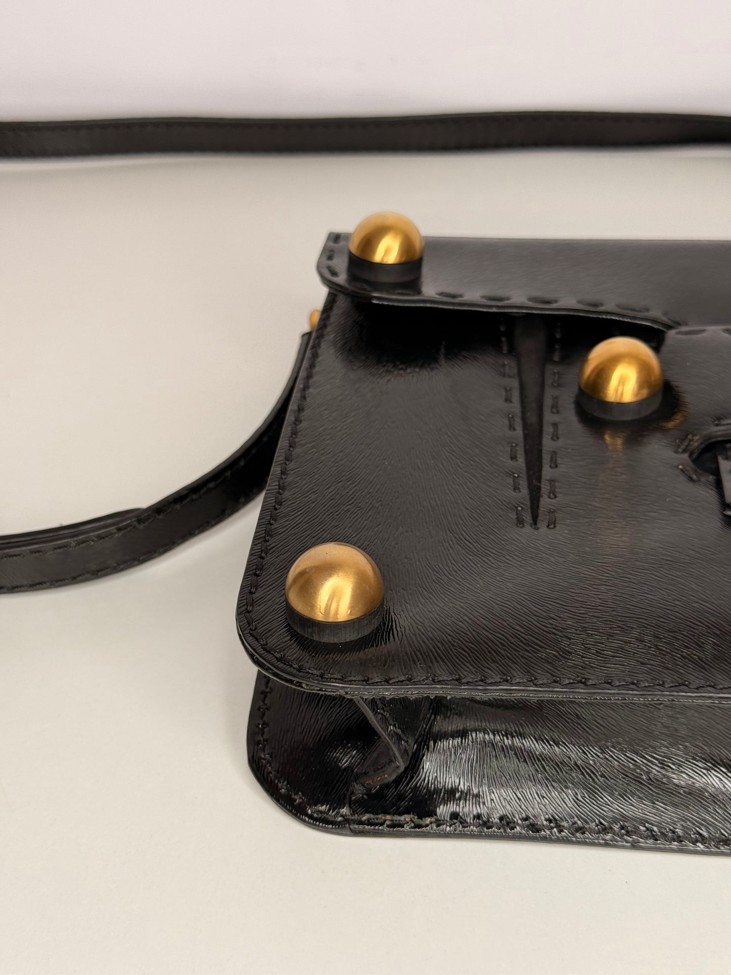 Fendi Glazed Calfskin Secret Code Crossbody Black
